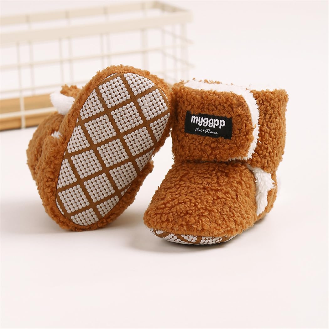 Warm Fleece Baby Boots for Boys & Girls - Cozy Winter Snow Slippers for Newborns & Toddlers | Soft Crib Shoes for Indoor & Outdoor Use
