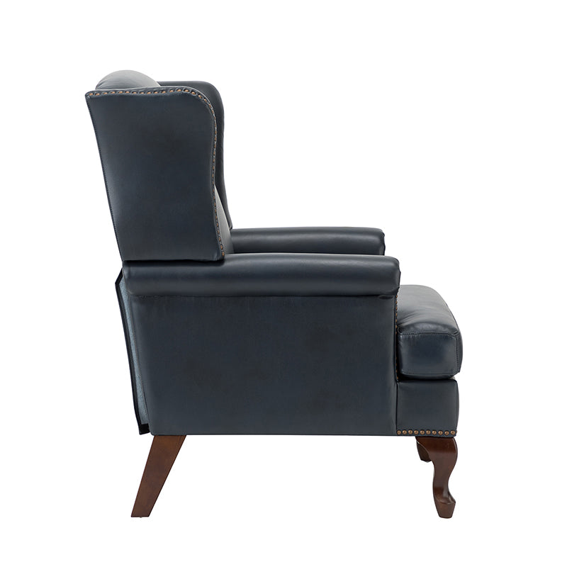 Premium Wilhelm Genuine Leather Armchair - Handcrafted Brown Leather Lounge Chair with Solid Wood Frame - Perfect for Living Room, Office & Study Spaces