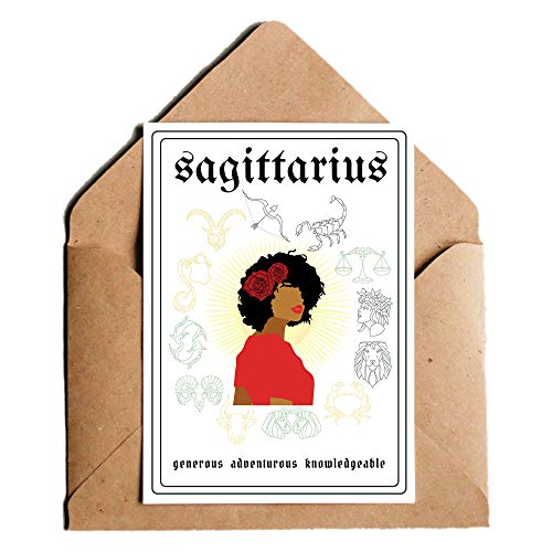 Sagittarius Birthday Card with Envelope - Zodiac Greeting Card for Women, Mom, Wife, Daughter, Sister - Perfect for Birthdays, Anniversaries, and Special Occasions