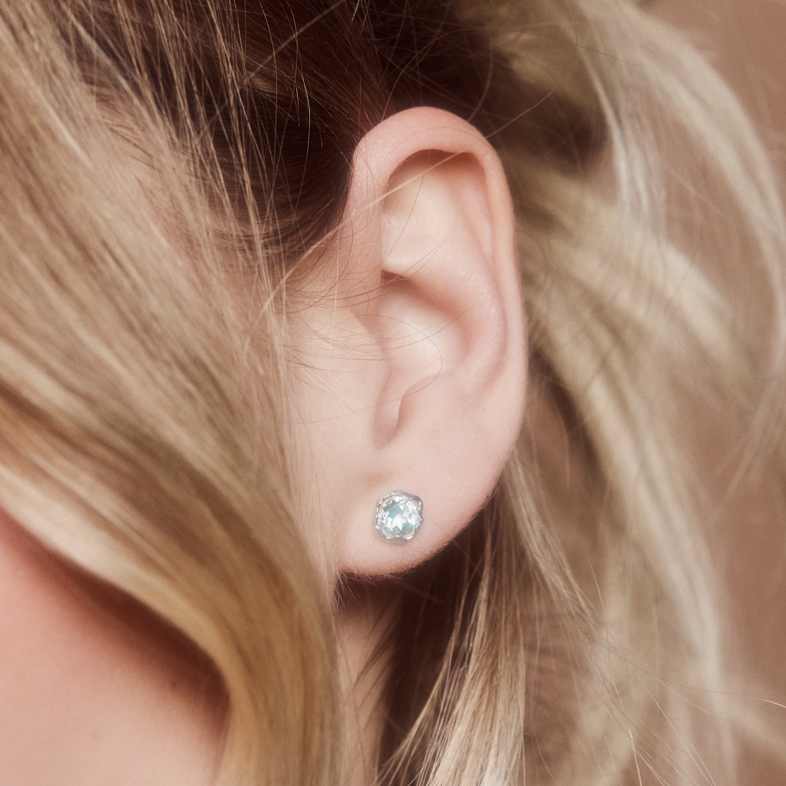 Molten Green Amethyst Stud Earrings - Dainty Gemstone Jewelry for Women | Perfect for Everyday Wear, Gifts & Special Occasions