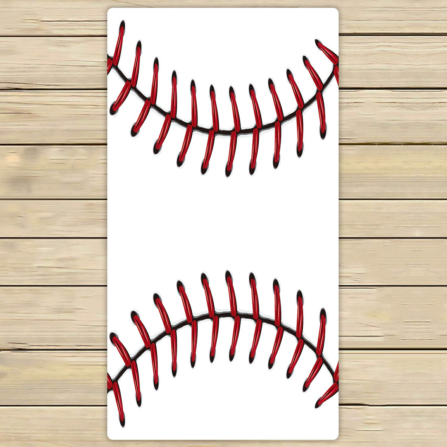 Premium Softball Baseball Red Lace Over White Bath Towels - 30x56 Inch Large Absorbent Quick-Dry Beach Towels for Swimming, Shower, Gym, Travel & Outdoor Activities