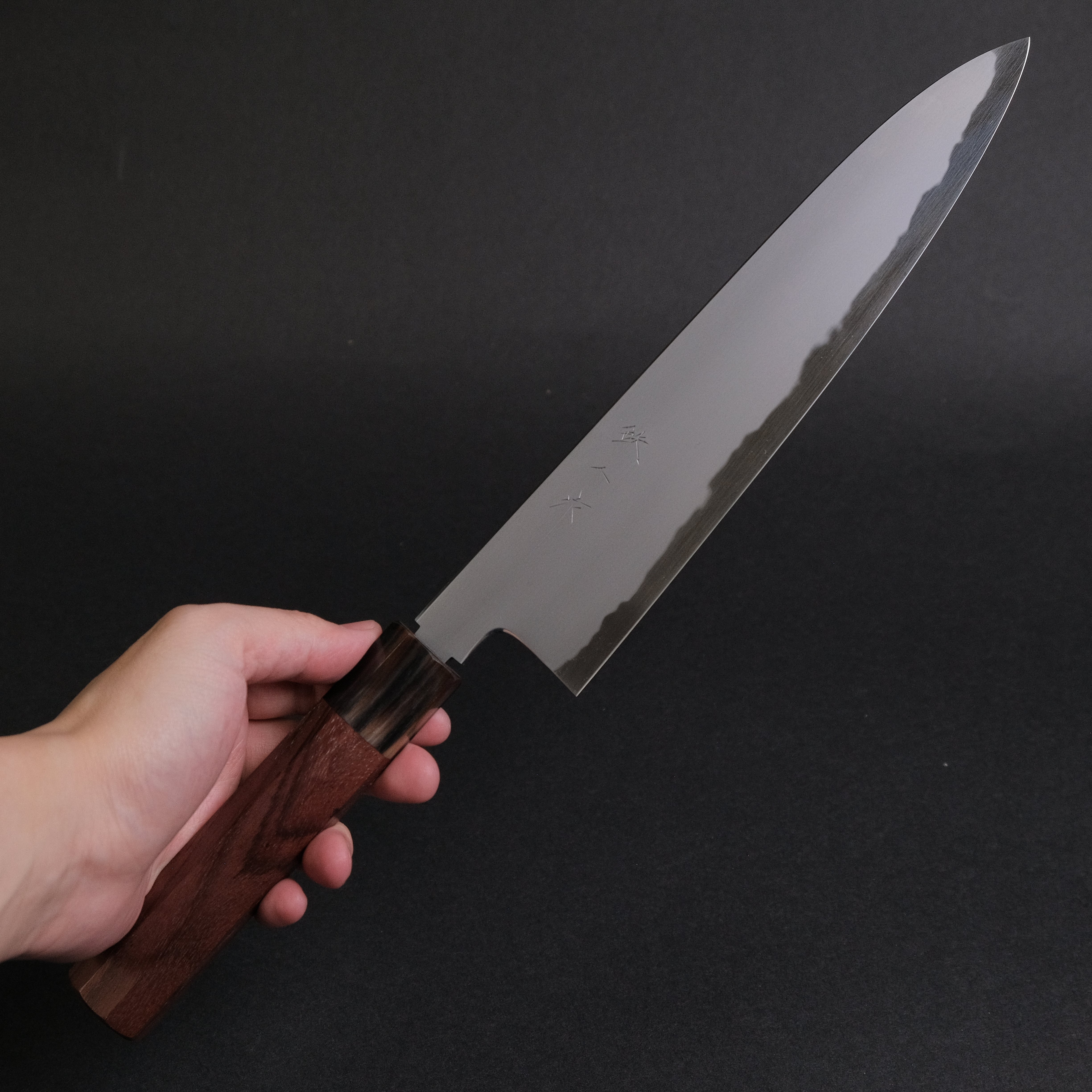 Premium Tetsujin Blue #2 Kasumi Gyuto 240mm Japanese Chef Knife with Taihei Rosewood Handle - Perfect for Sushi, Meat Slicing & Professional Kitchen Use