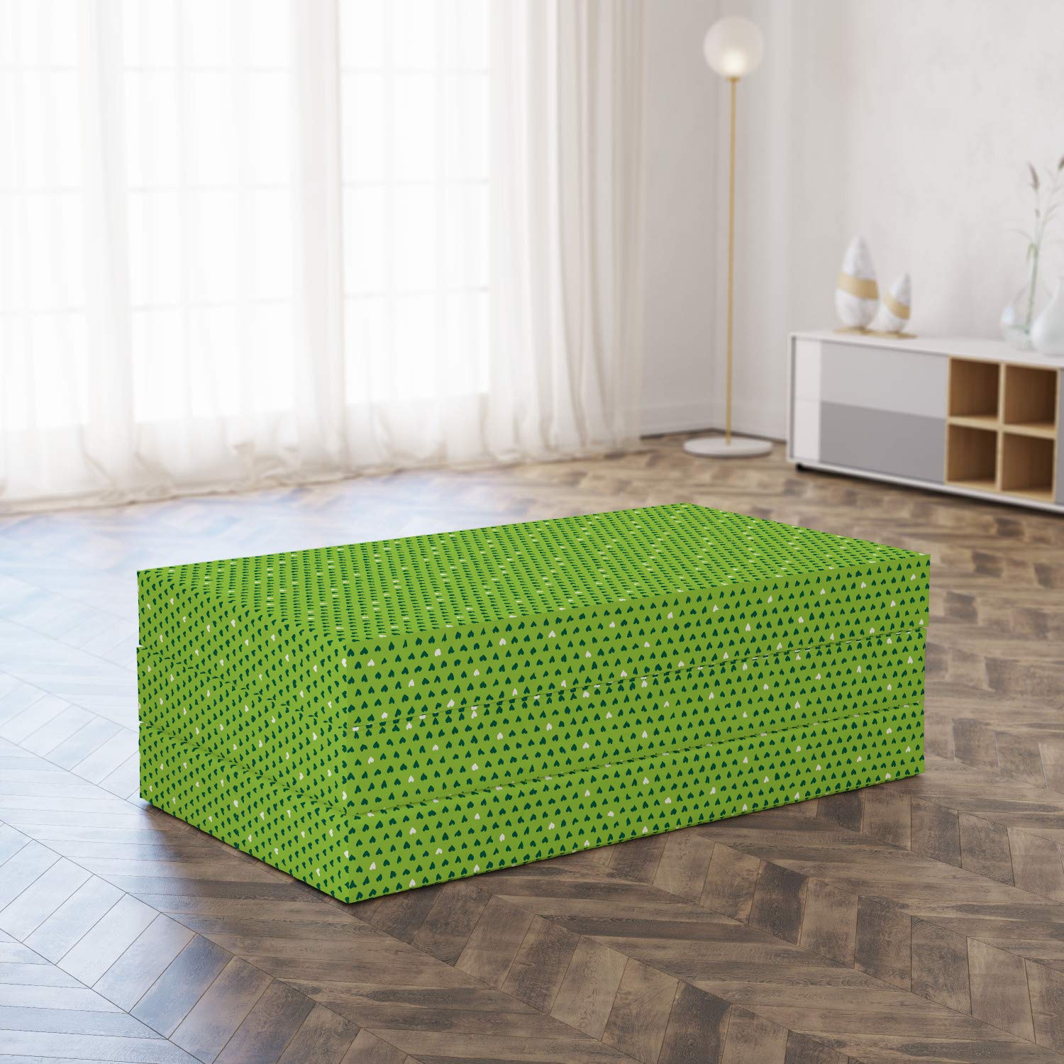 Ambesonne Foldable Mattress with Fun Small Hearts Design - 78.7