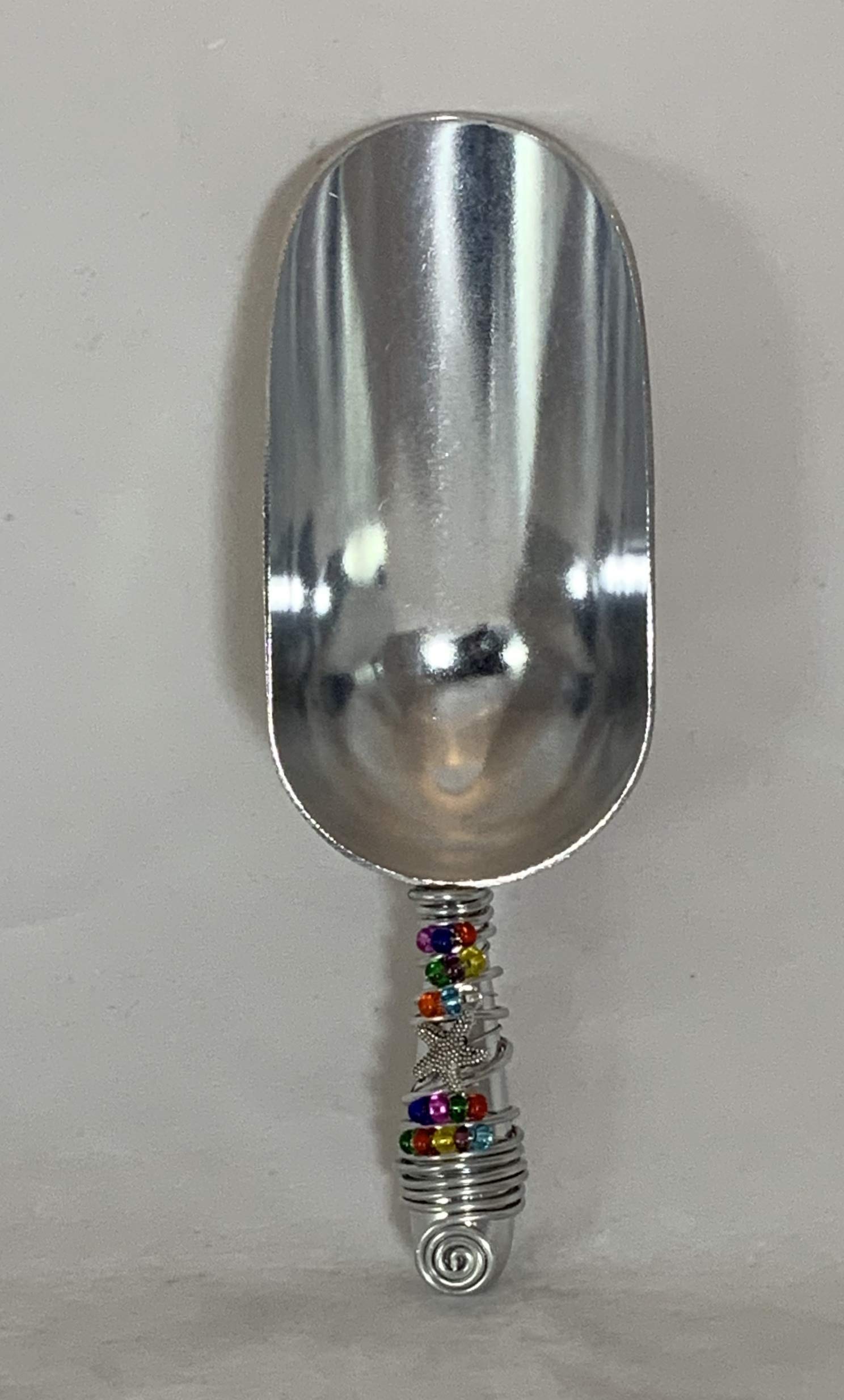 Premium Stainless Steel Ice Scoop with Beaded Handle and Wired Design - Perfect for Cocktails, Bartending, and Home Bar Accessories