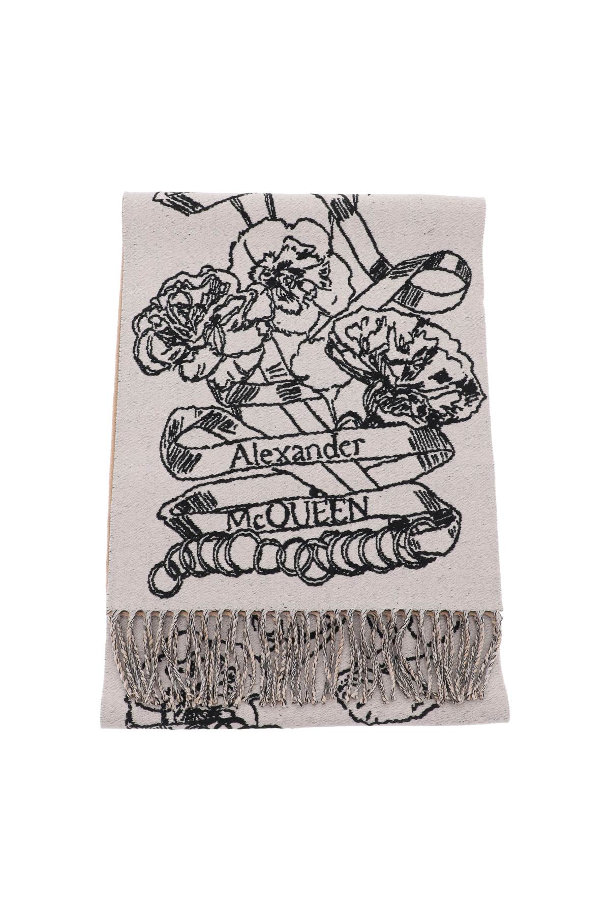 Alexander McQueen Reversible Wool Scarf - Warm & Stylish Winter Accessory for Men & Women - Perfect for Cold Weather & Fashion Outfits