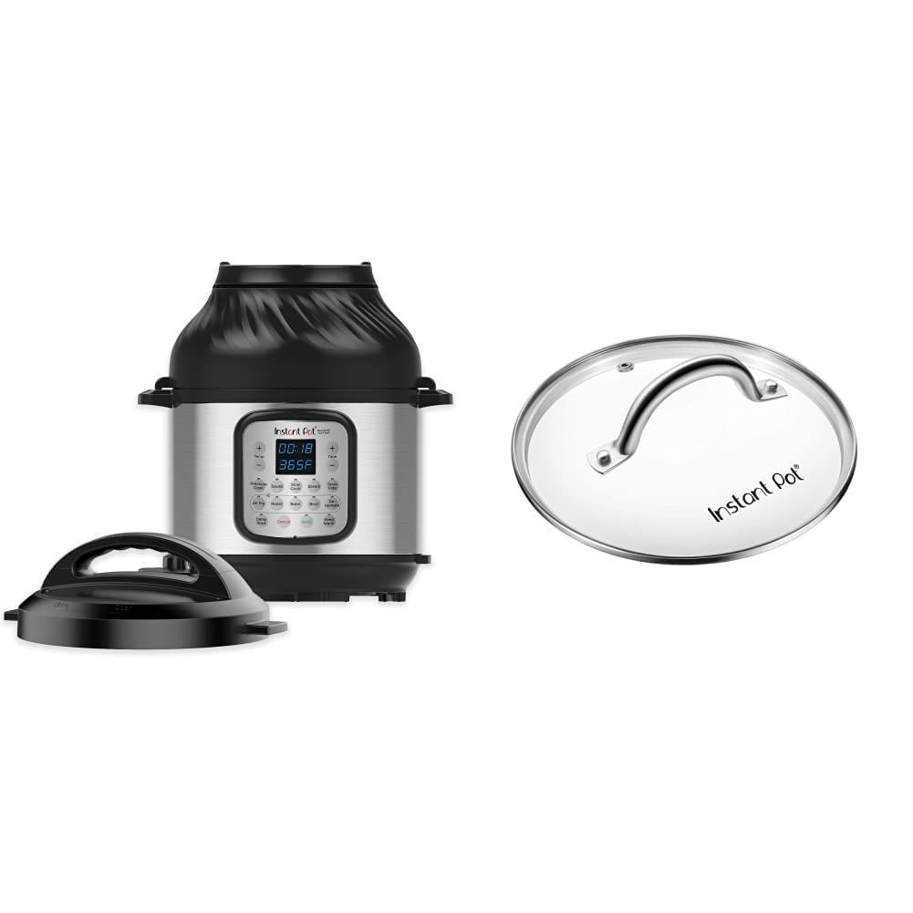 Instant Pot Duo Crisp 11-in-1 Pressure Cooker & Air Fryer Combo, 8 Quart - Multi-Cooker for Frying, Roasting, Baking, Dehydrating | Includes Tempered Glass Lid (10 Inch) - Perfect for Family Dinners, Meal Prep & Healthy Cooking