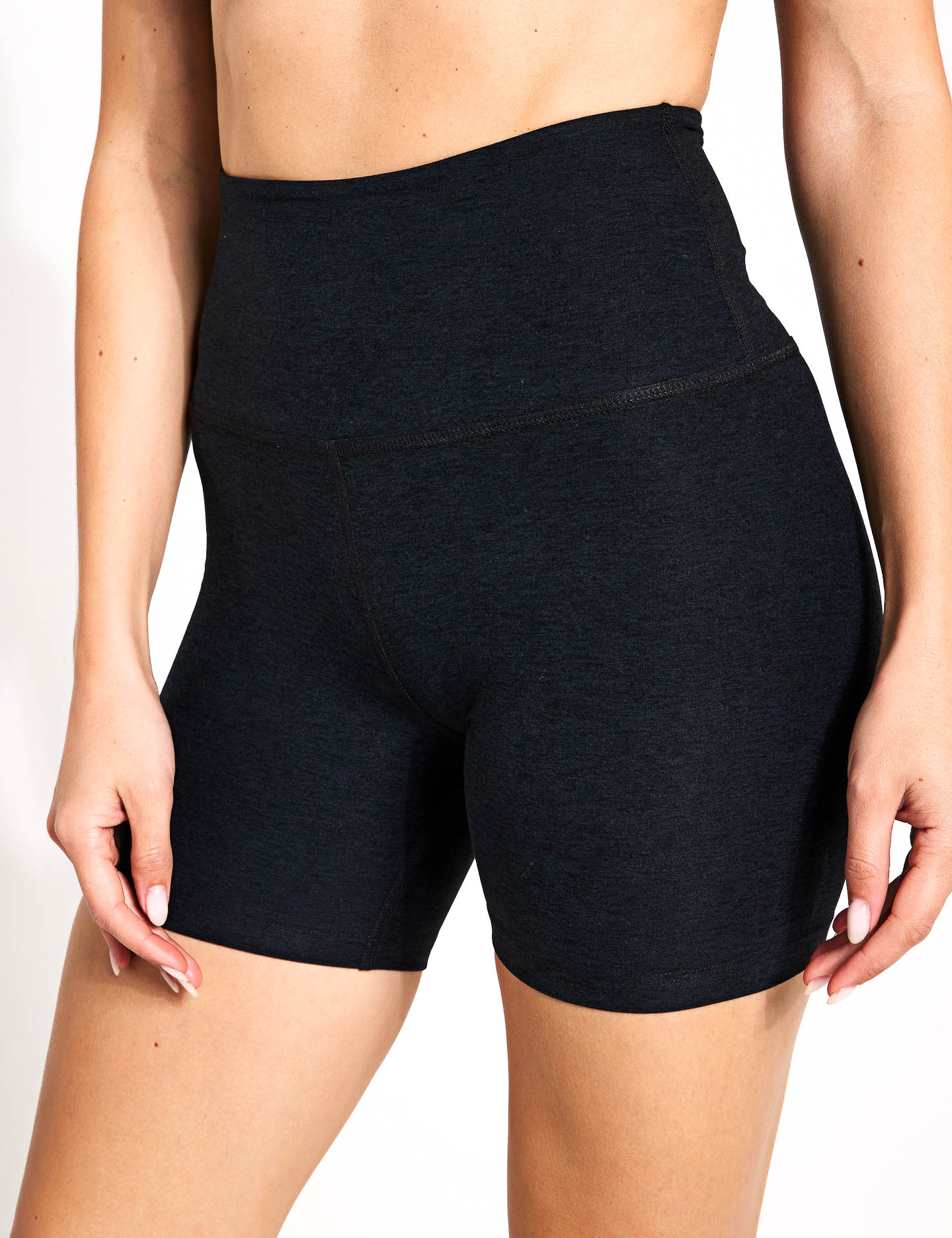 Spacedye Keep Pace 5 Biker Shorts - Black | High Waist Yoga Running Workout Shorts for Women | Perfect for Gym, Cycling & Lounge Wear