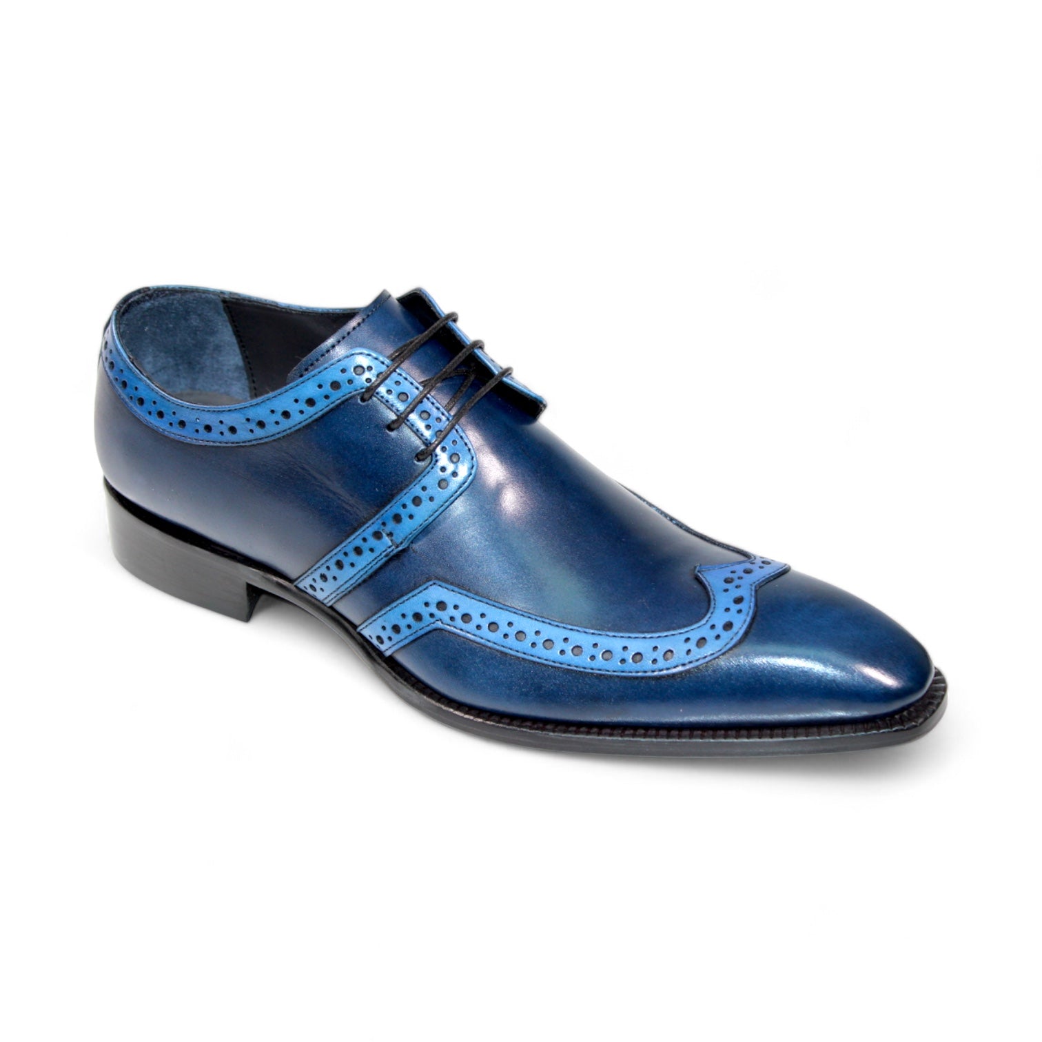 Duca Di Matiste Savona Men's Dress Shoes - Navy Blue Leather Oxfords for Business & Formal Occasions