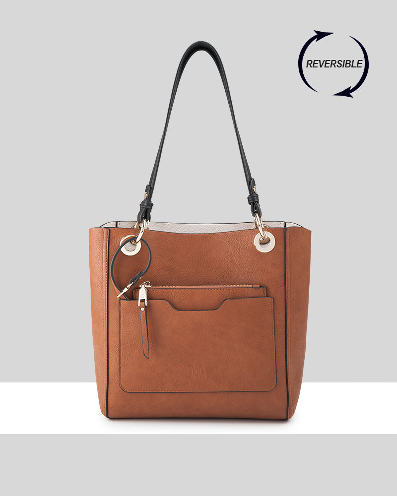 4 in 1 Reversible Tote Bag, Crossbody Purse & Zippered Wallet - Stylish Convertible Handbag for Women, Work, Travel & Everyday Use