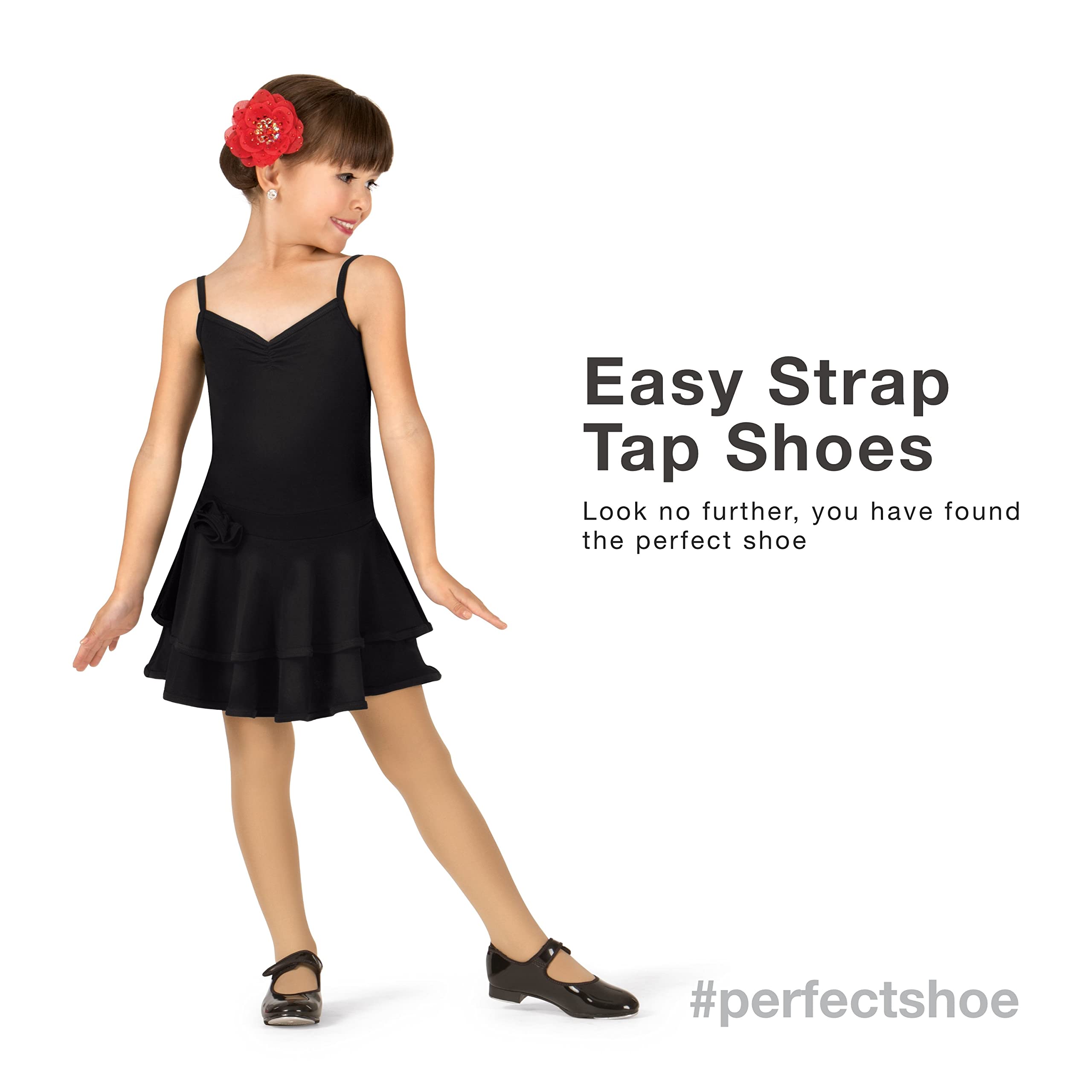 Girls Velcro Strap Tap Dance Shoes - Comfortable & Adjustable for Ballet, Jazz, and Theatrical Performances