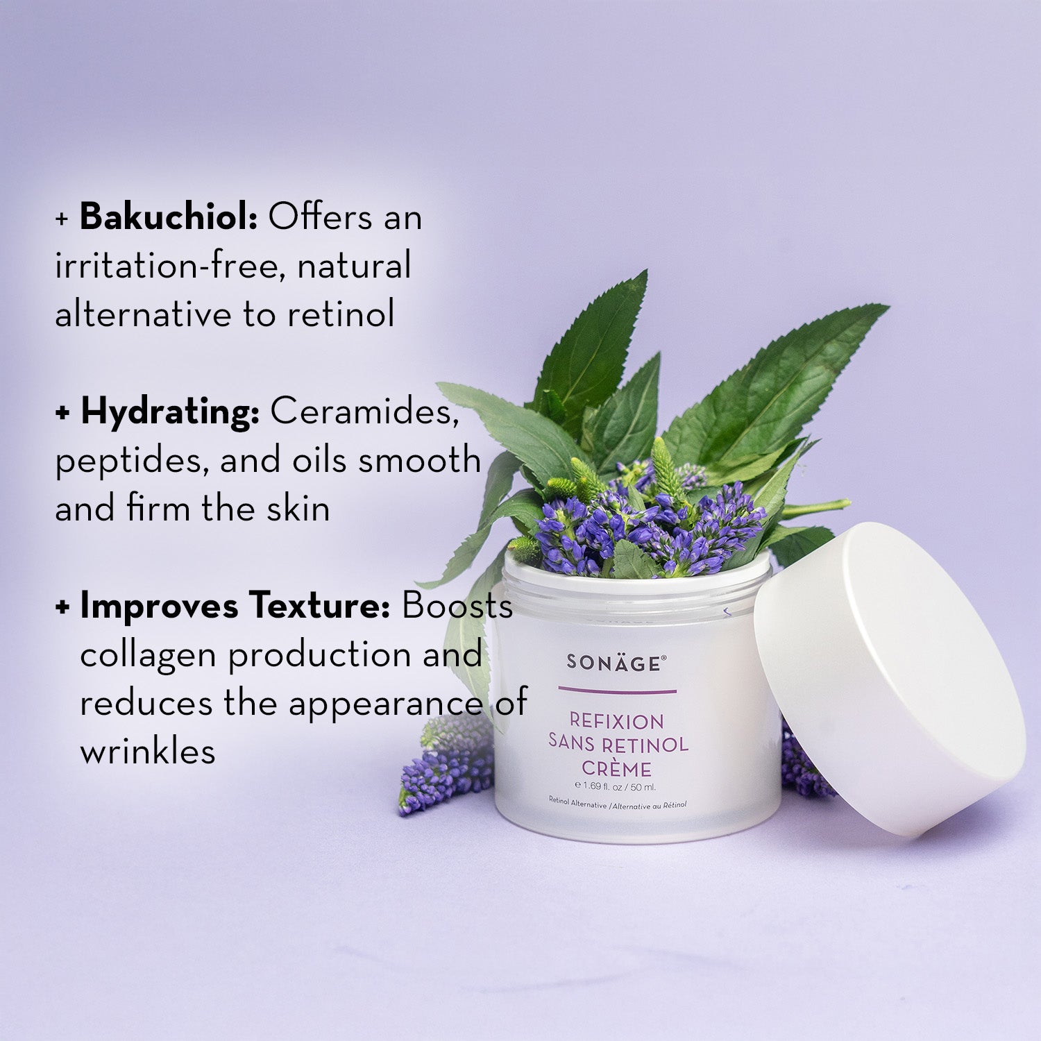 Refixion Retinol-Free Cream - Anti-Aging Face Moisturizer for Sensitive Skin | Hydrating & Soothing Night Cream for Dry Skin Care Routine