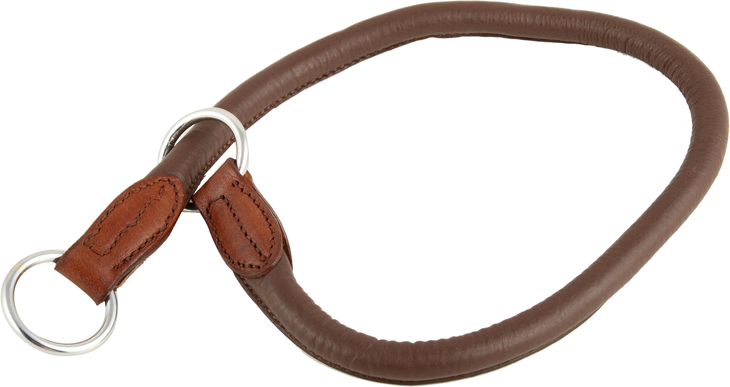 Premium Leather Choke Dog Collar for Large Dogs - Durable Brown Training Collar for Obedience & Walking - Perfect for Outdoor Adventures & Professional Training