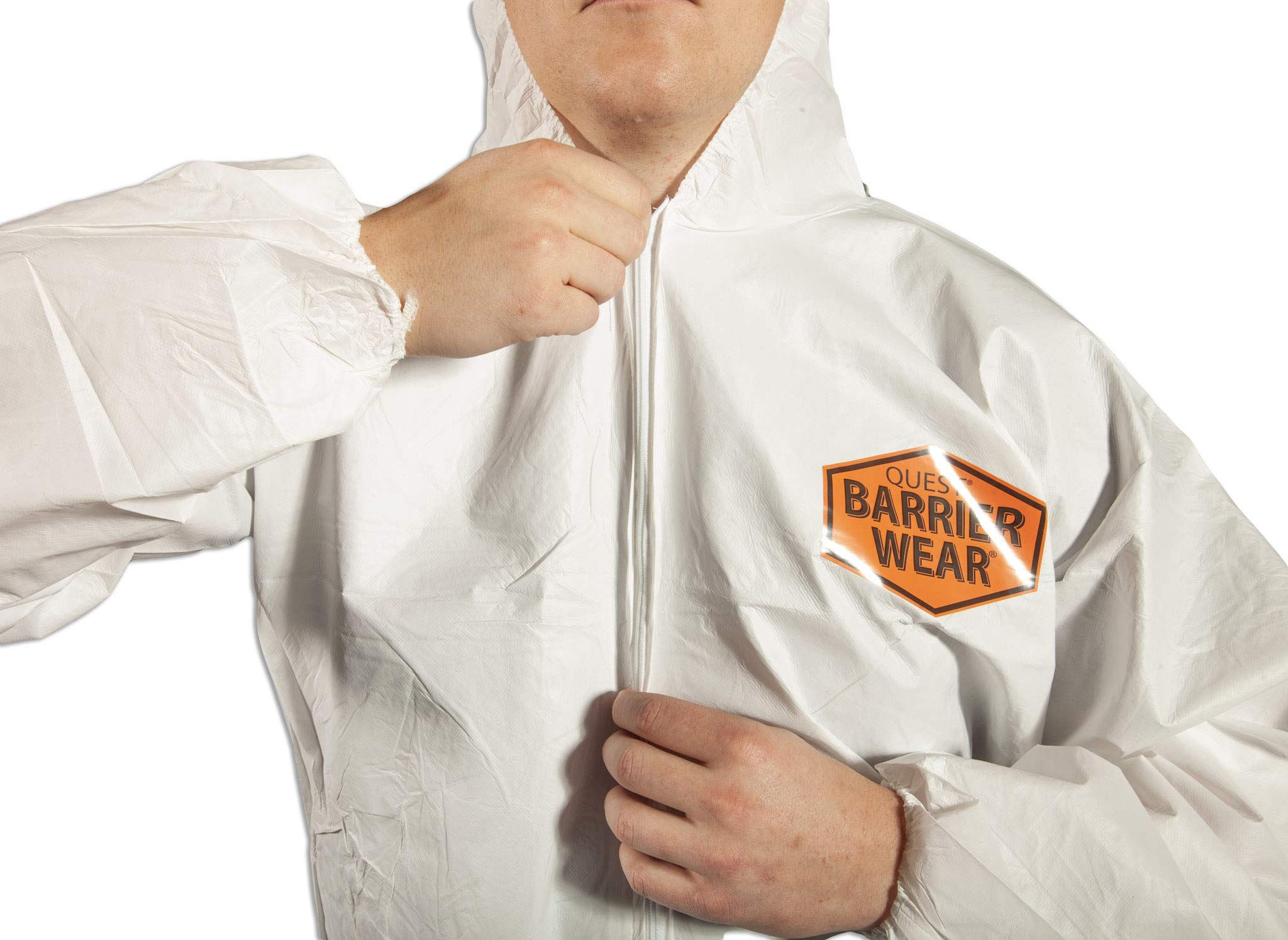 Quest Barrierwear Disposable Coveralls for Men & Women - Protective Hazmat Suit for Chemical Protection, Medical Use & Industrial Safety | Ideal for Healthcare Workers, Lab Technicians & Construction Sites