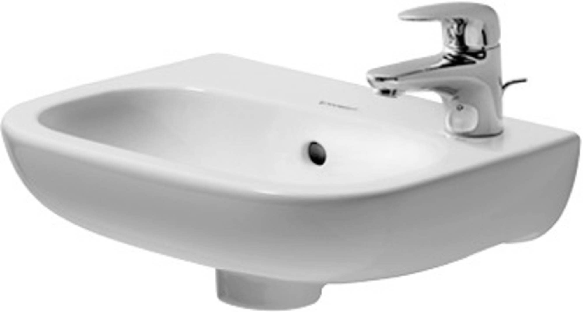 Duravit D-Code Small Handrinse Sink in White - Compact Bathroom Sink for Powder Rooms, Guest Baths & Small Spaces