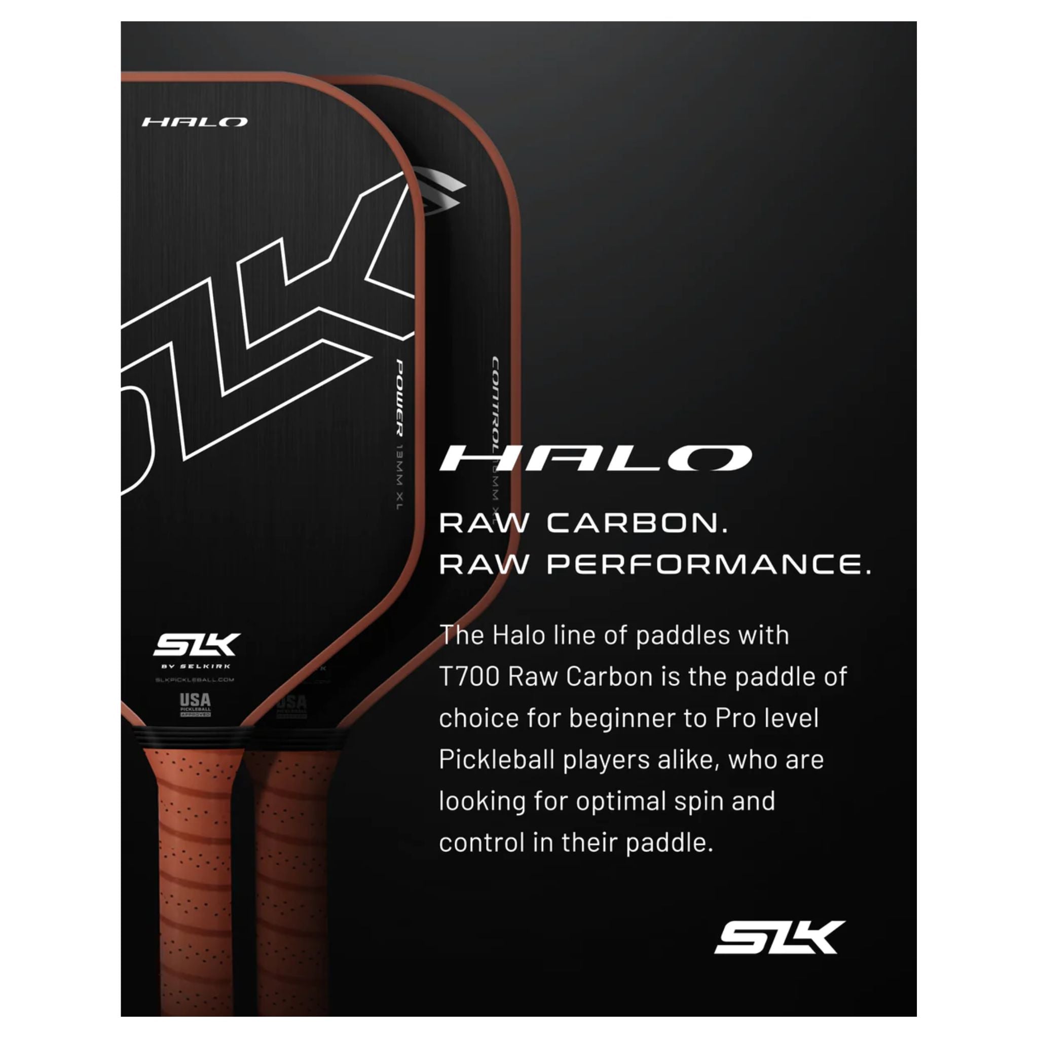 Selkirk SLK Halo Pickleball Paddle - Premium Carbon Fiber Paddle for Control & Power - Perfect for Indoor & Outdoor Pickleball Games