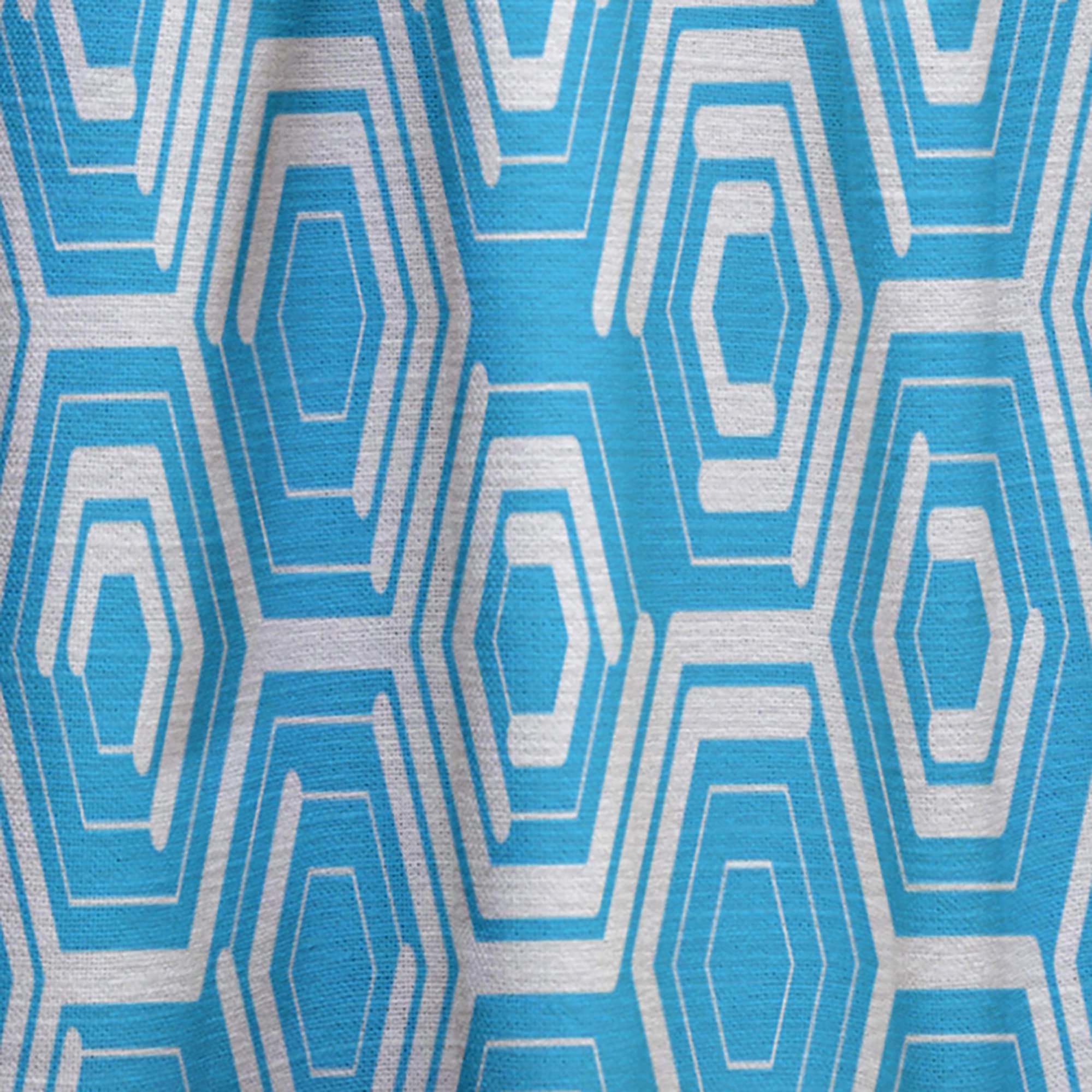 Retro Hexagon Pattern VII Thermal Insulated Curtains - Single Panel 52x84 - Blackout Drapes for Bedroom & Living Room - Perfect for Home Decor, Privacy & Temperature Control