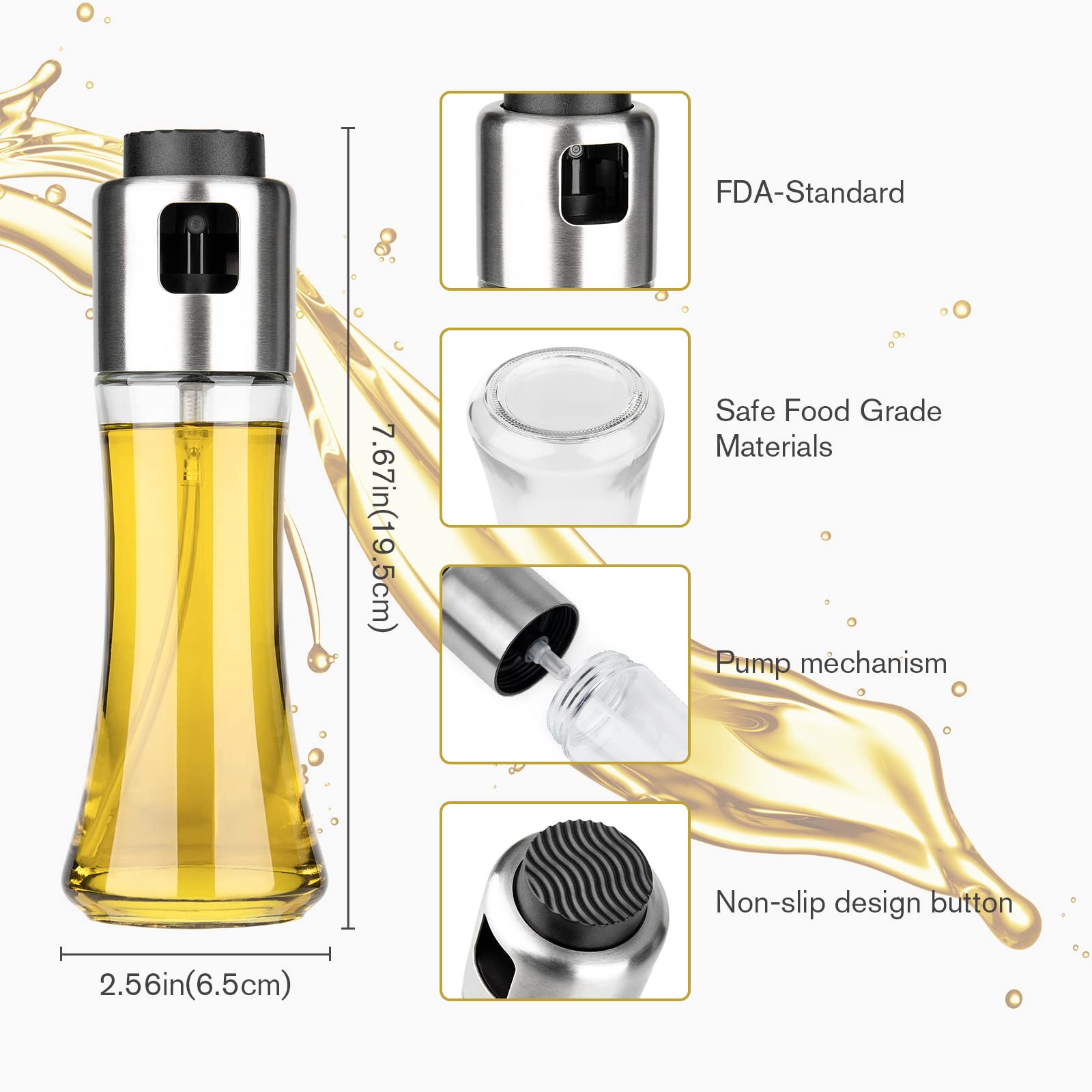 Mafiti 180ml Oil Dispenser Bottle for Cooking, BBQ & Baking - Kitchen Essential