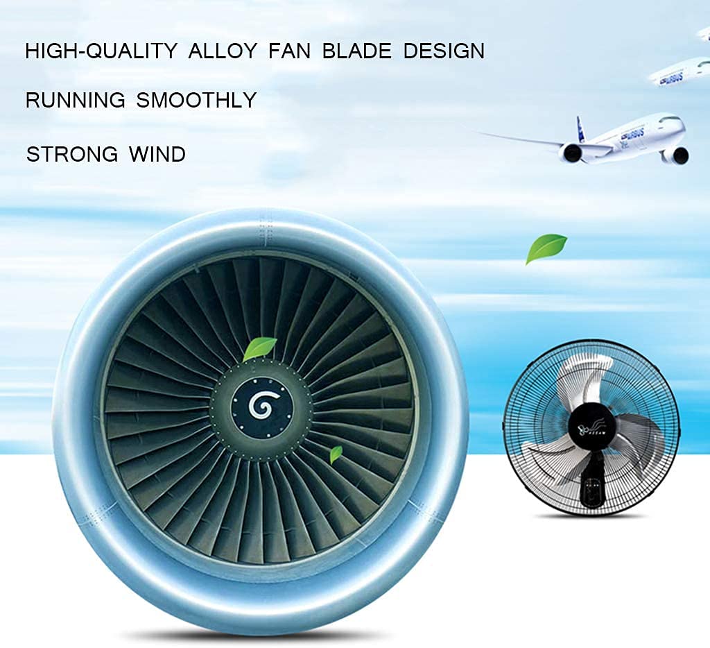 20 Inch Wall Mount Fan - High Power Commercial & Industrial Fan with 90° Oscillation, 3 Speed Settings & Adjustable Tilt - Black Mechanical Fan for Warehouse, Workshop, Garage & Office Cooling