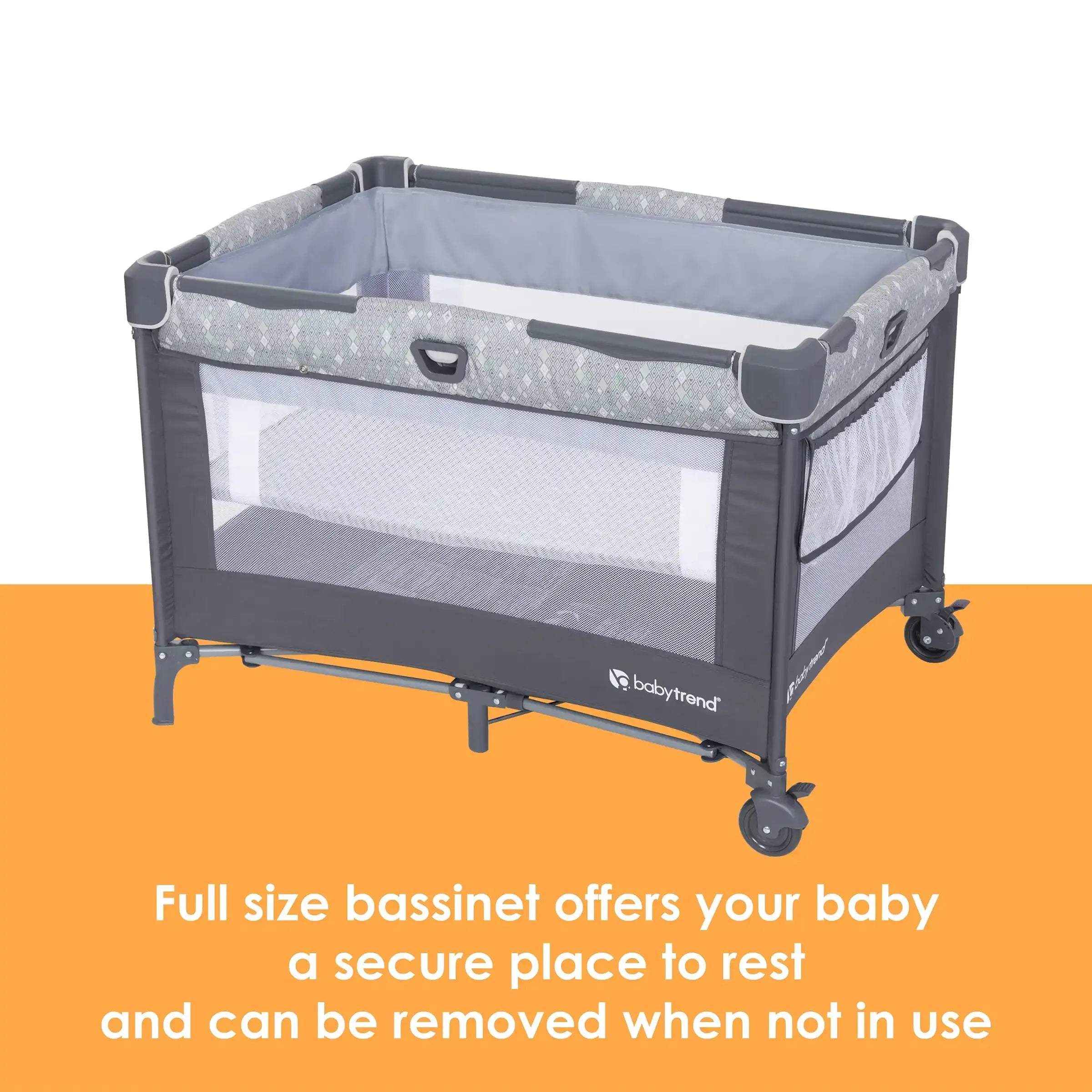 Meijer Exclusive Nursery Den Playard with Snooze Pod & Flip Over Changer in Diamond Sage - Portable Baby Crib for Home, Travel & Daycare Use