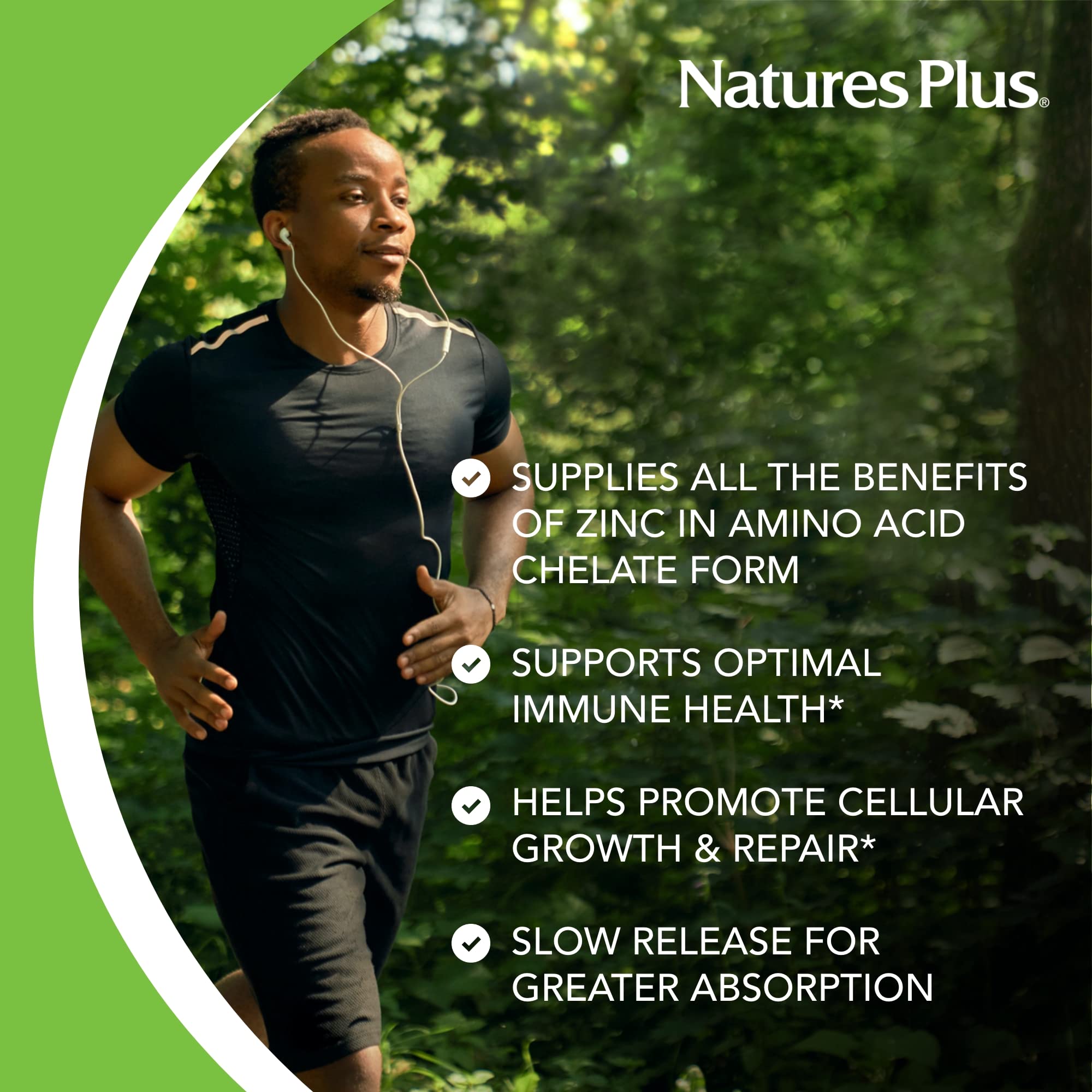 NaturesPlus Mega Zinc 100mg Sustained Release Tablets - 90 Vegetarian & Gluten-Free Tablets - Immune Support Supplement - Ideal for Daily Wellness & Immune System Boost