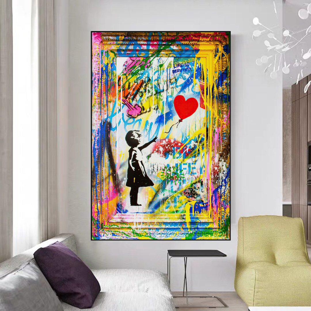 Banksy Life is Beautiful Poster - Unique Street Art Wall Decor for Home & Office - Perfect for Living Room, Bedroom & Urban Style Spaces