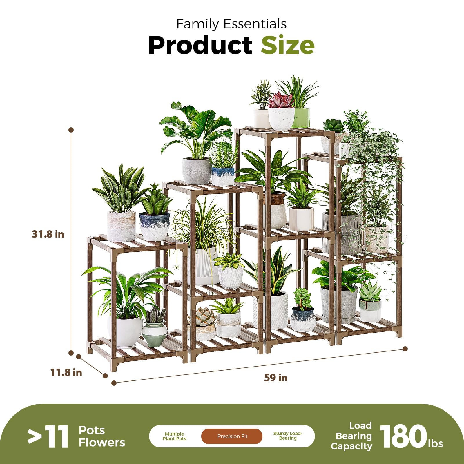4 Sets of Modern Plant Stands for Indoor & Outdoor Use - Sturdy Plant Holder for Living Room, Balcony, Garden - Perfect for Home Decor & Small Space Gardening