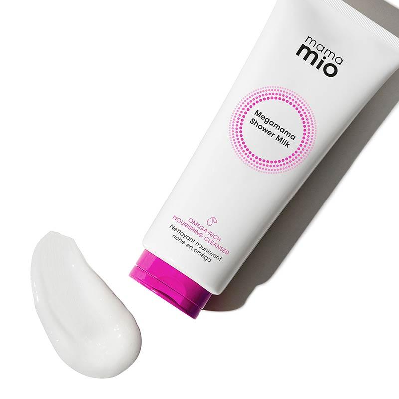 Mama Mio Megamama Omega Rich Pregnancy Shower Milk - Nourishing Body Wash for Expecting Mothers | Hydrating & Gentle Cleanser for Prenatal & Postpartum Care | Perfect for Relaxing Shower Routine During Pregnancy