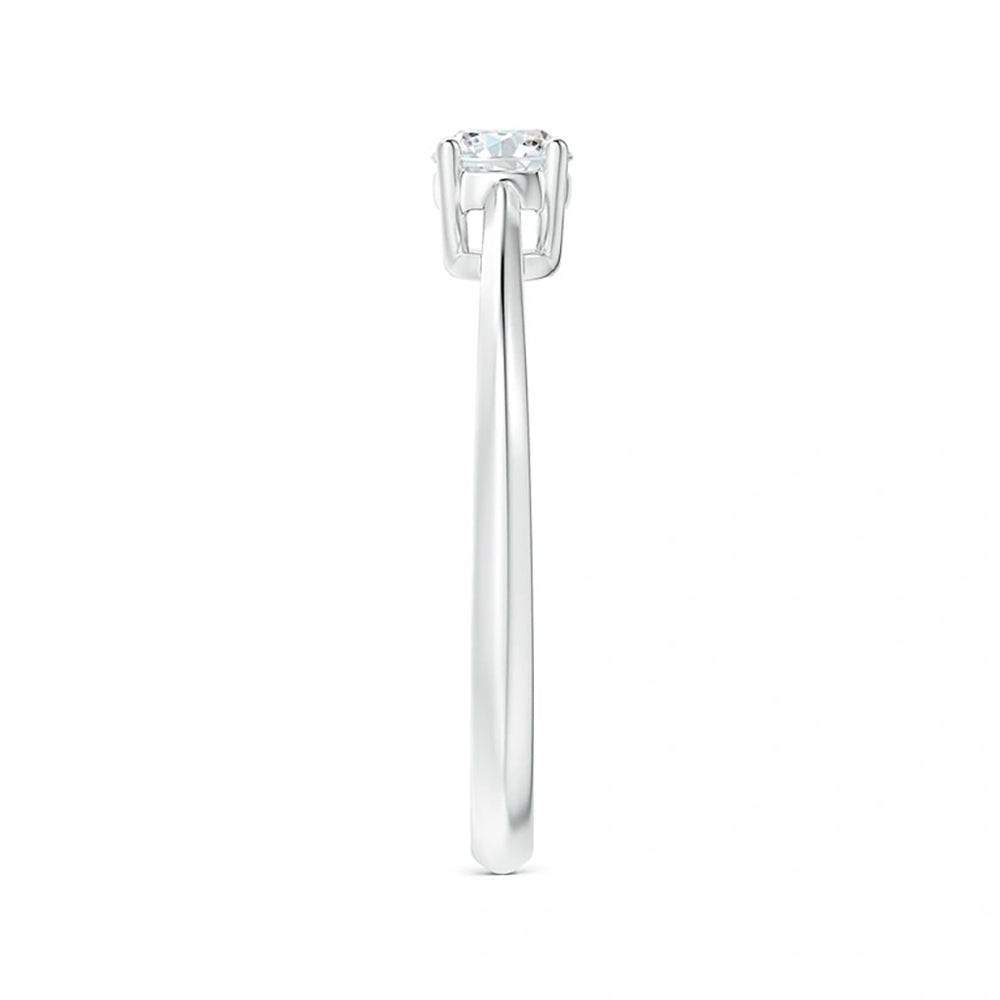 Lab Grown Diamond Solitaire Promise Ring - Classic Round Cut with Knife Edge Band for Engagement, Wedding & Anniversary Gifts