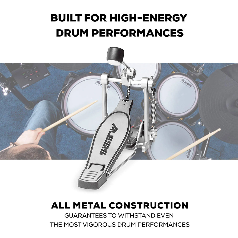 Alesis KP1 Acoustic Electric Chain Drive Kick Drum Pedal - Professional Bass Drum Pedal for Drummers - Perfect for Live Performances, Studio Recording & Practice Sessions