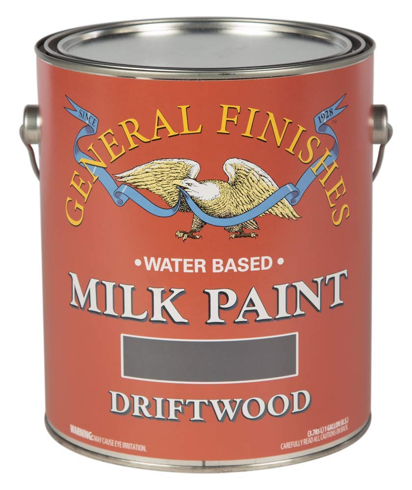 General Finishes Water Based Milk Paint - 1 Gallon, Driftwood - Perfect for Furniture Restoration, Cabinets & DIY Home Decor Projects