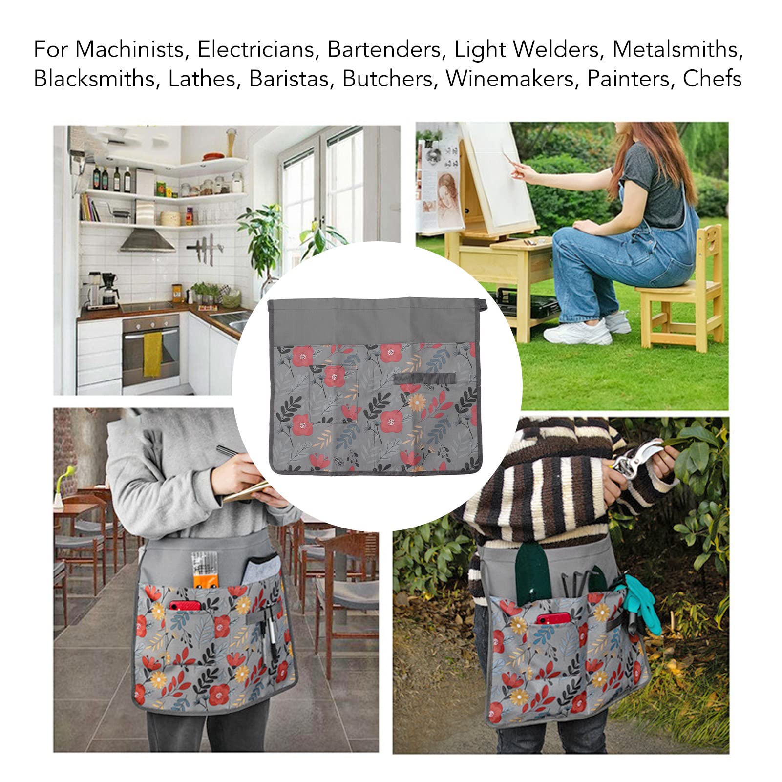 PerGar Gardening Apron with 3 Quick Release Pockets - Unisex Durable Work Apron for Cooking, Baking, Harvesting & Gardening - Perfect for Outdoor Activities, Farm Work & DIY Projects