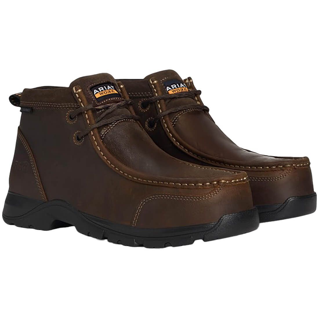 Edge LTE Composite Toe Waterproof Moc Toe Work Boots for Men - Dark Brown Safety Shoes for Construction, Outdoor & Industrial Work