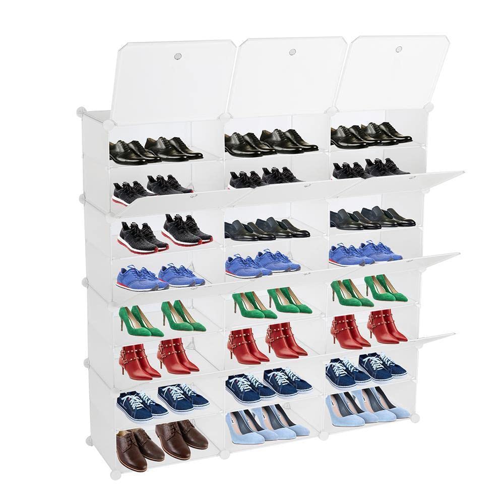 CompreDH 3-Tier 8-Pair Shoe Storage Organizer - Space Saving Shoe Rack for Entryway, Closet & Bedroom - Durable Shoe Shelf Organizer for Men, Women & Kids - Perfect for Small Spaces & Home Organization