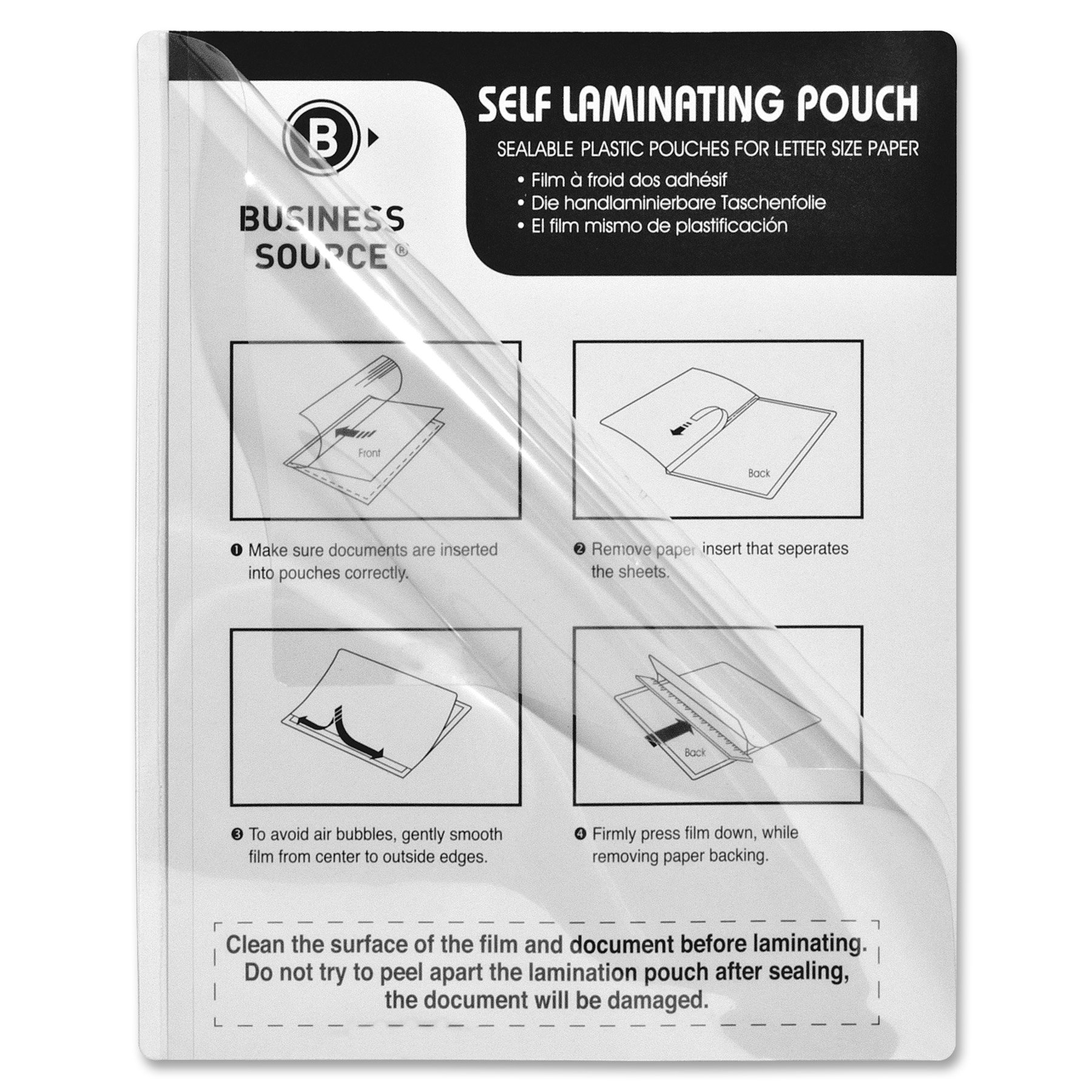 50 Pack Laminating Document Pouches - Letter Size, Self-Adhesive, Waterproof & Tear Resistant - Perfect for ID Cards, Certificates, Photos & School Projects (8.5 x 11 Inches)