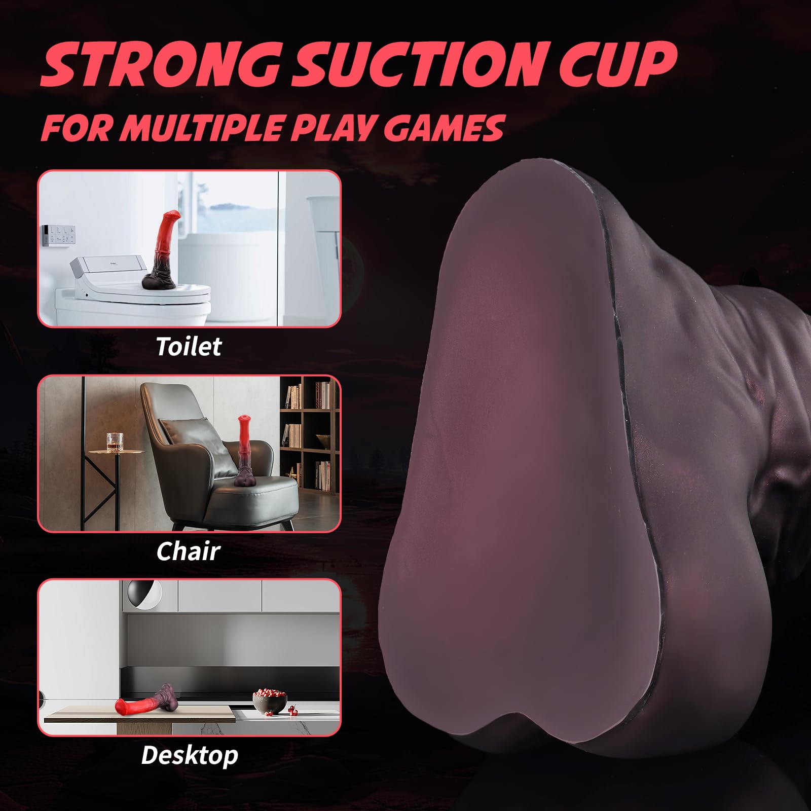 Nothosaur CONOLA with Cum Tube - 8.1 Inch Long x 1.7 Inch Wide HORESEⅡ Silicone Dildo Anal Plug for Adults | Unique Design, Strong Suction Cup, Mixed Colors | Perfect for Solo Play, Couples, and BDSM Scenes