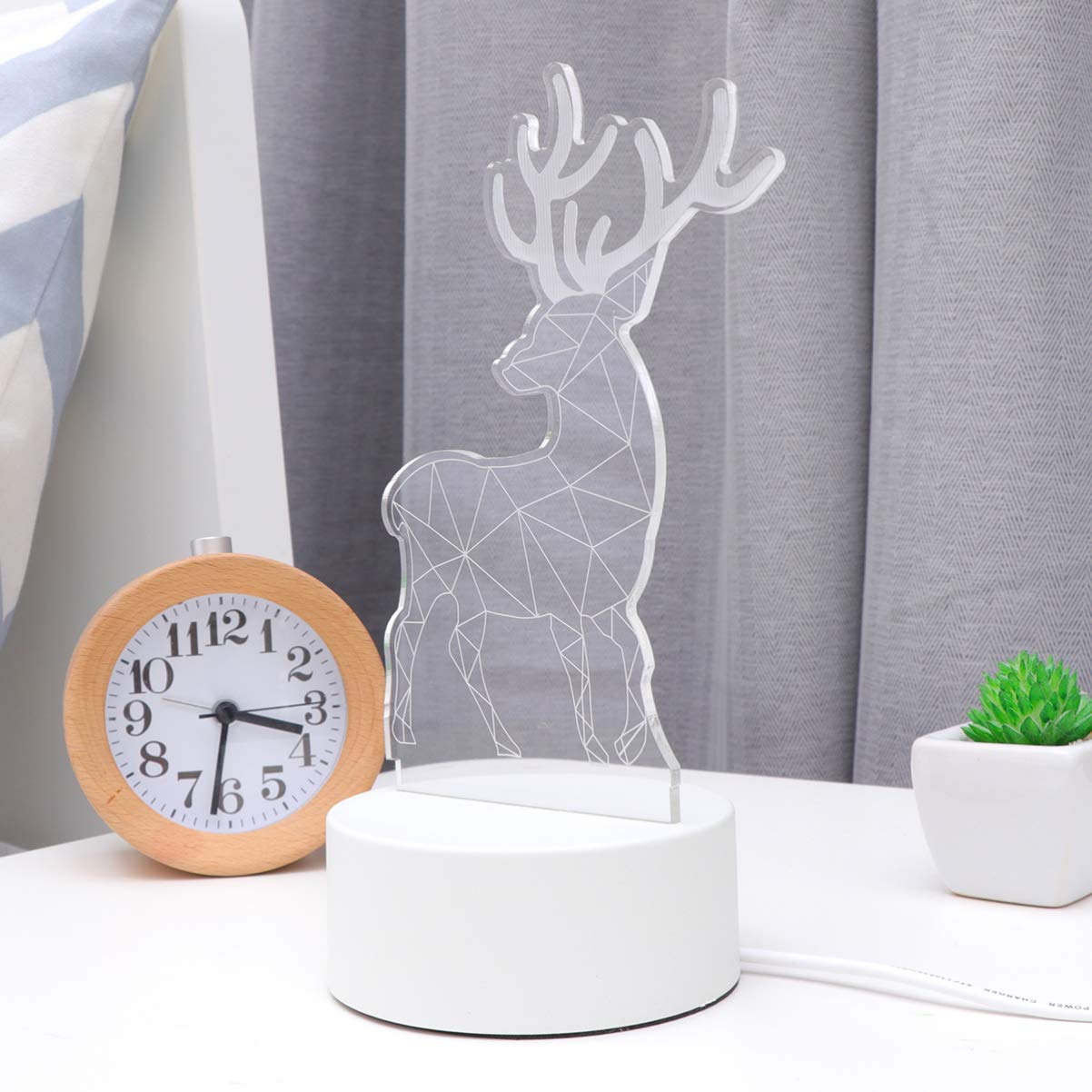 Amosfun Christmas LED Night Light Lamp - 1PC Holiday Figurine Decor with Warm Glow for Bedroom, Nursery, Kids Room - Perfect for Christmas Decor, Bedside Table, Child's Night Light & Seasonal Home Decoration