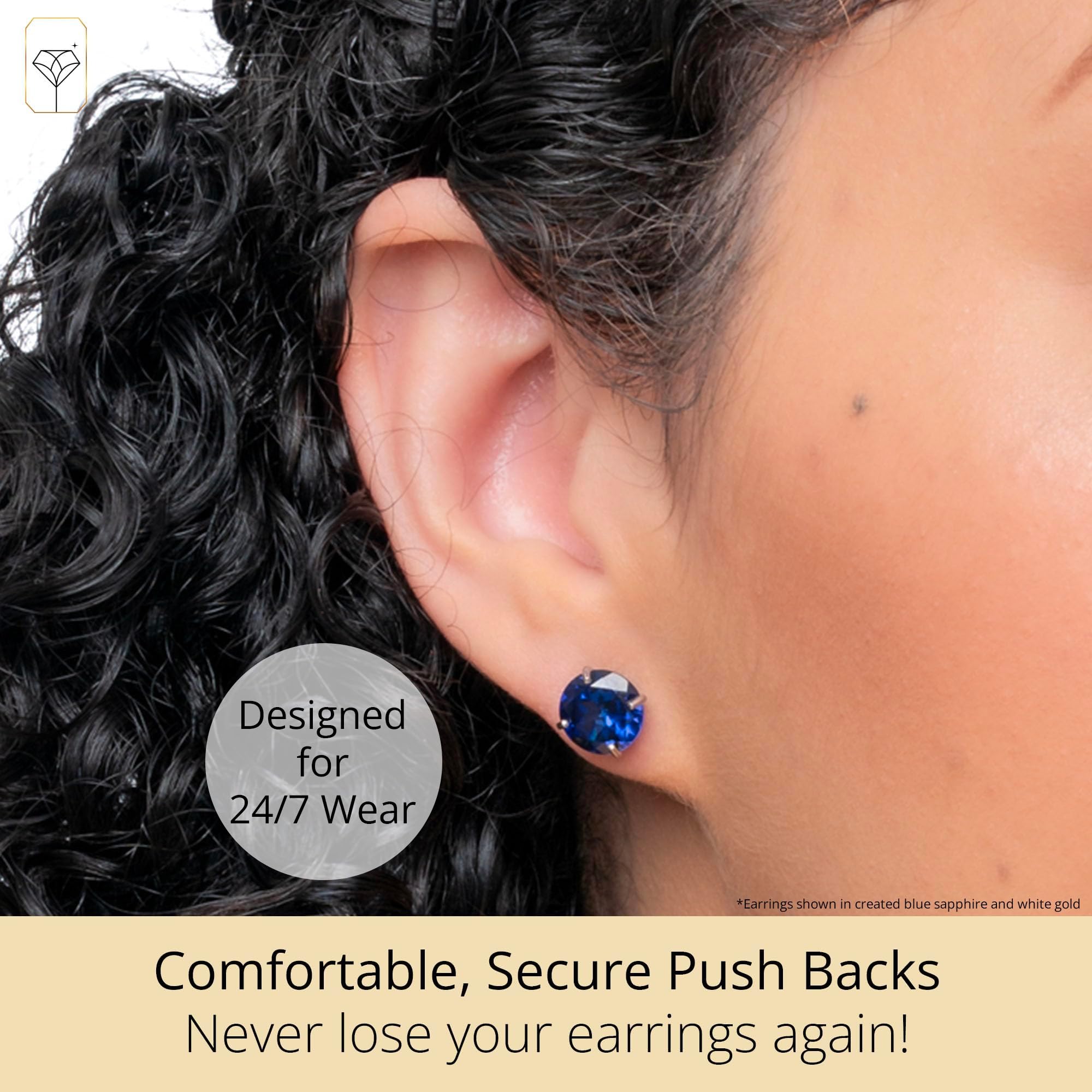 14K Gold Large Round Stud Earrings for Women - 9mm Birthstone Earrings | Gemstone Stud Earrings | Perfect Gift for Birthday, Anniversary & Mother's Day | Elegant Jewelry for Everyday Wear & Special Occasions
