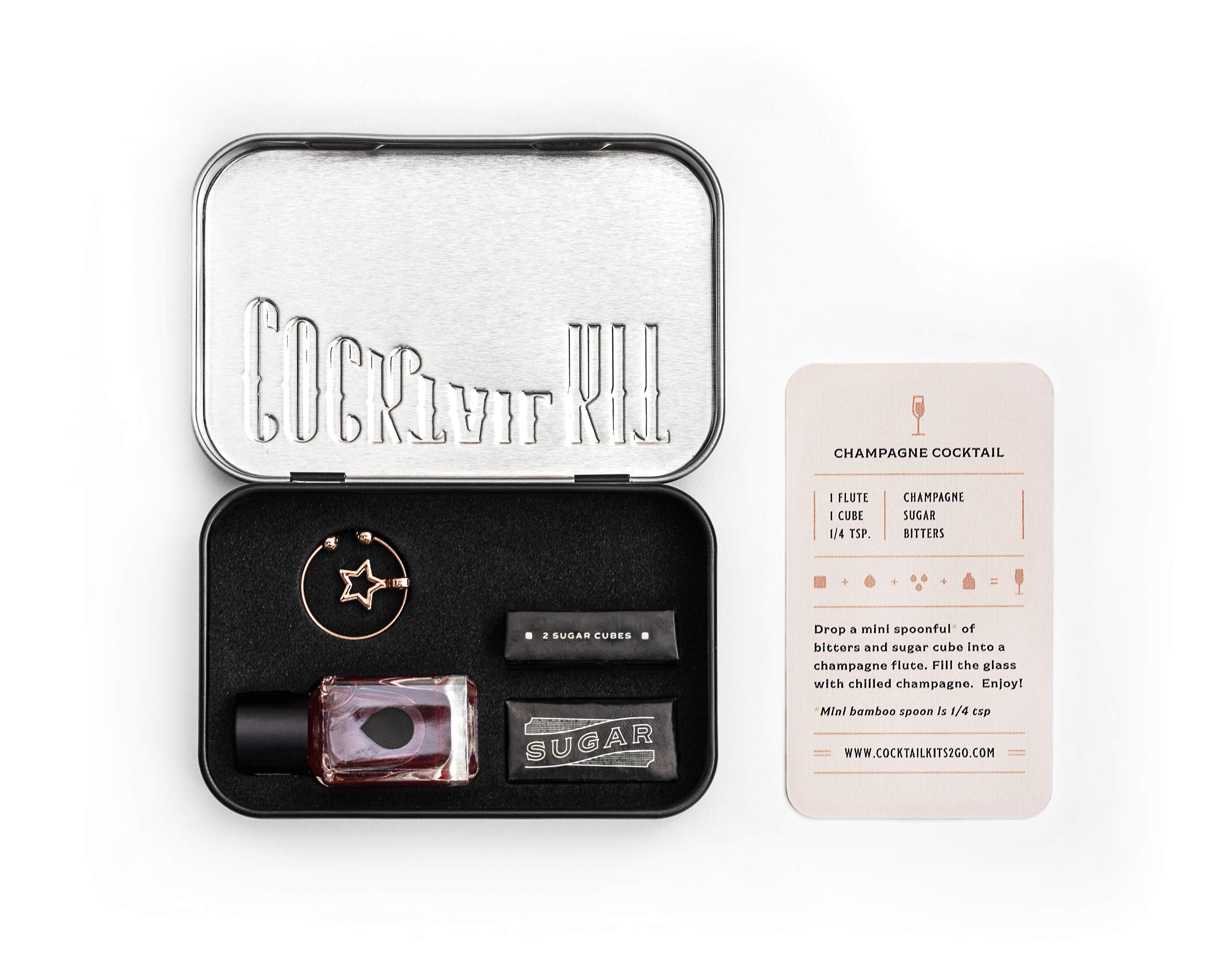 Cocktail Set for Craft Cocktail Lovers - Premium Mixology Kit with Bar Tools - Handcrafted in USA - Gift Box for Birthdays, Weddings & Home Bars - Champagne Edition