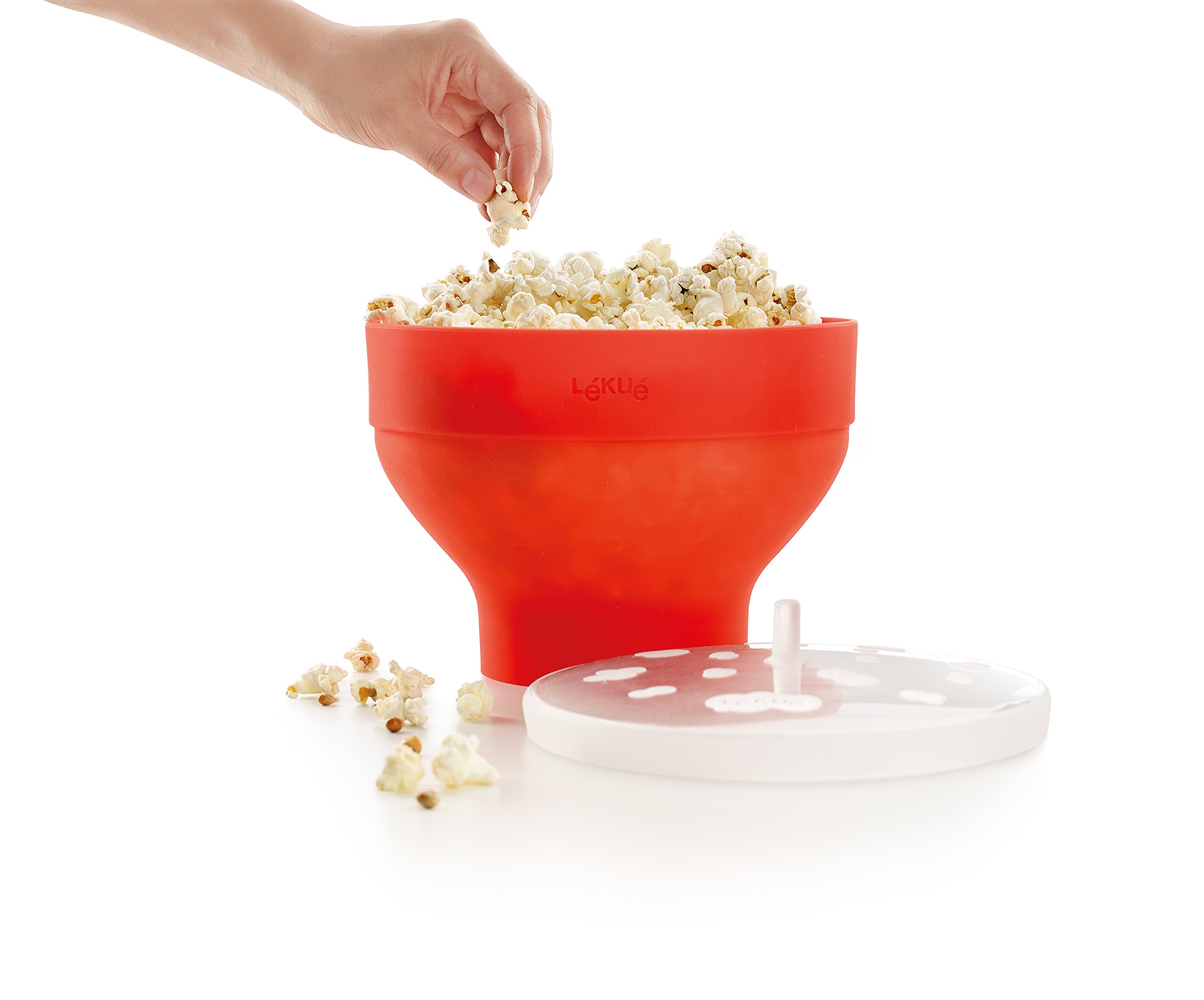 Lekue Red Microwave Popcorn Popper - BPA-Free Popcorn Maker for Healthy Snacks - Perfect for Movie Nights, Parties & Home Use