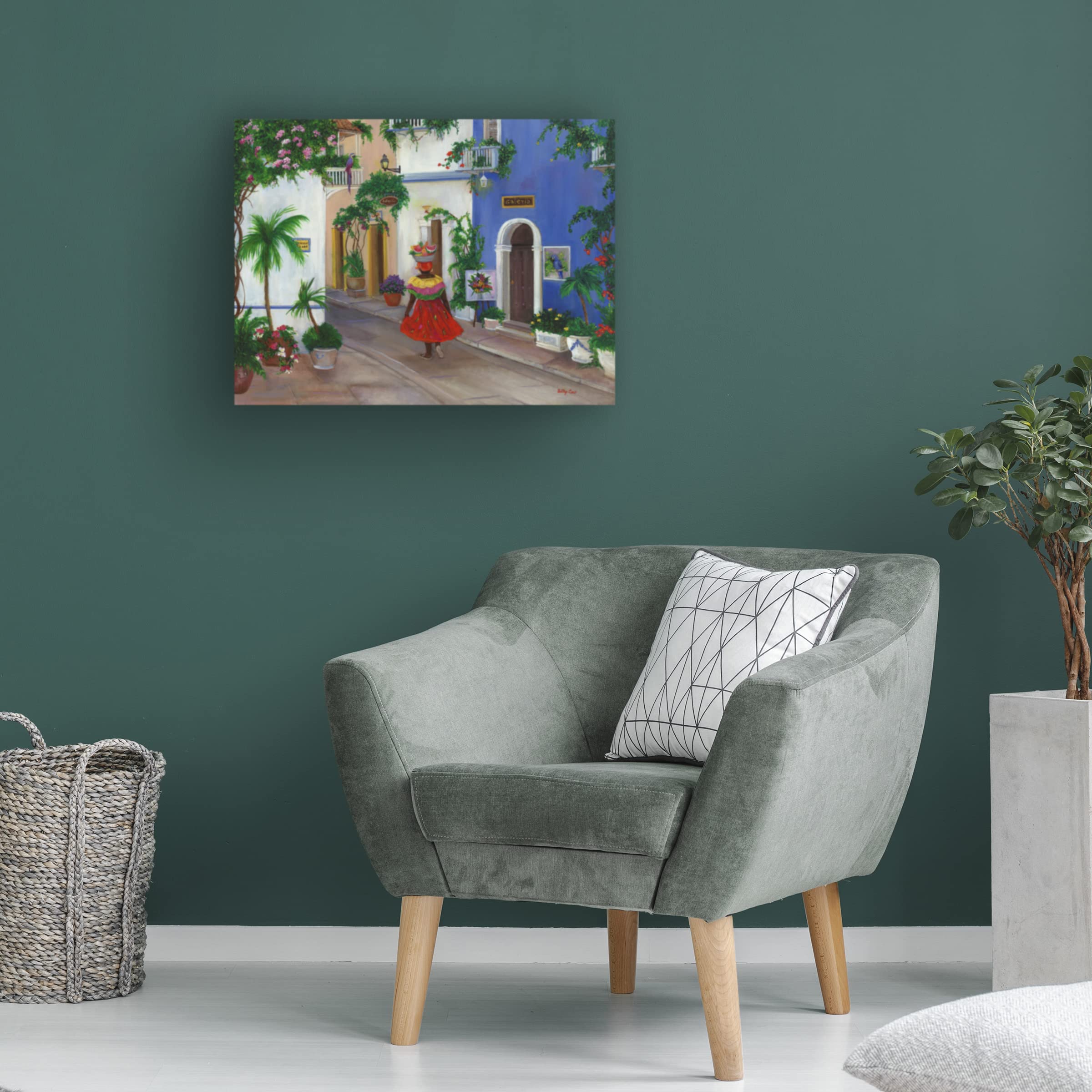 Betty Lou 'Cartegena' Canvas Wall Art Print - Modern Tropical Beach Painting for Living Room, Bedroom & Office Decor | Trademark Fine Art Collection