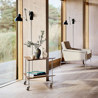 Arne Jacobsen AJ Trolley by Fritz Hansen - Stylish and Functional Luggage Cart for Travel, Office, and Home Use