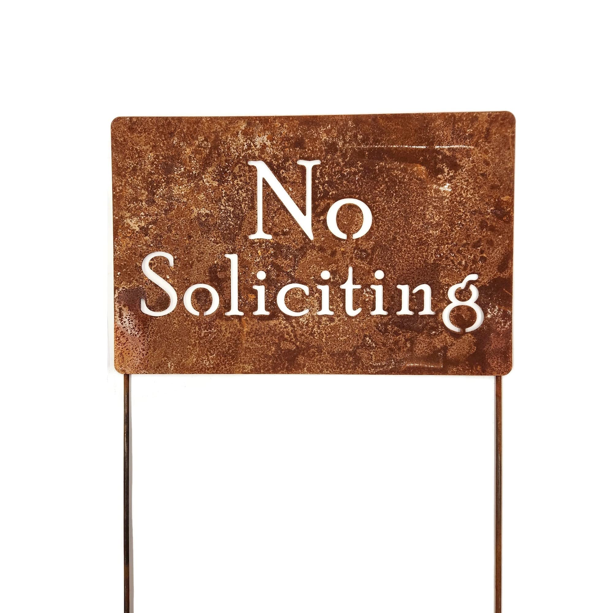 No Soliciting Funny Garden Stake - 20 to 33 Inches Tall (XL 33