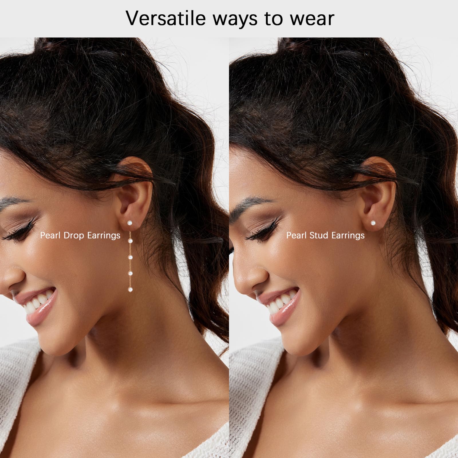 14K Gold Pearl Jewelry Set for Women - Wedding Gift for Brides