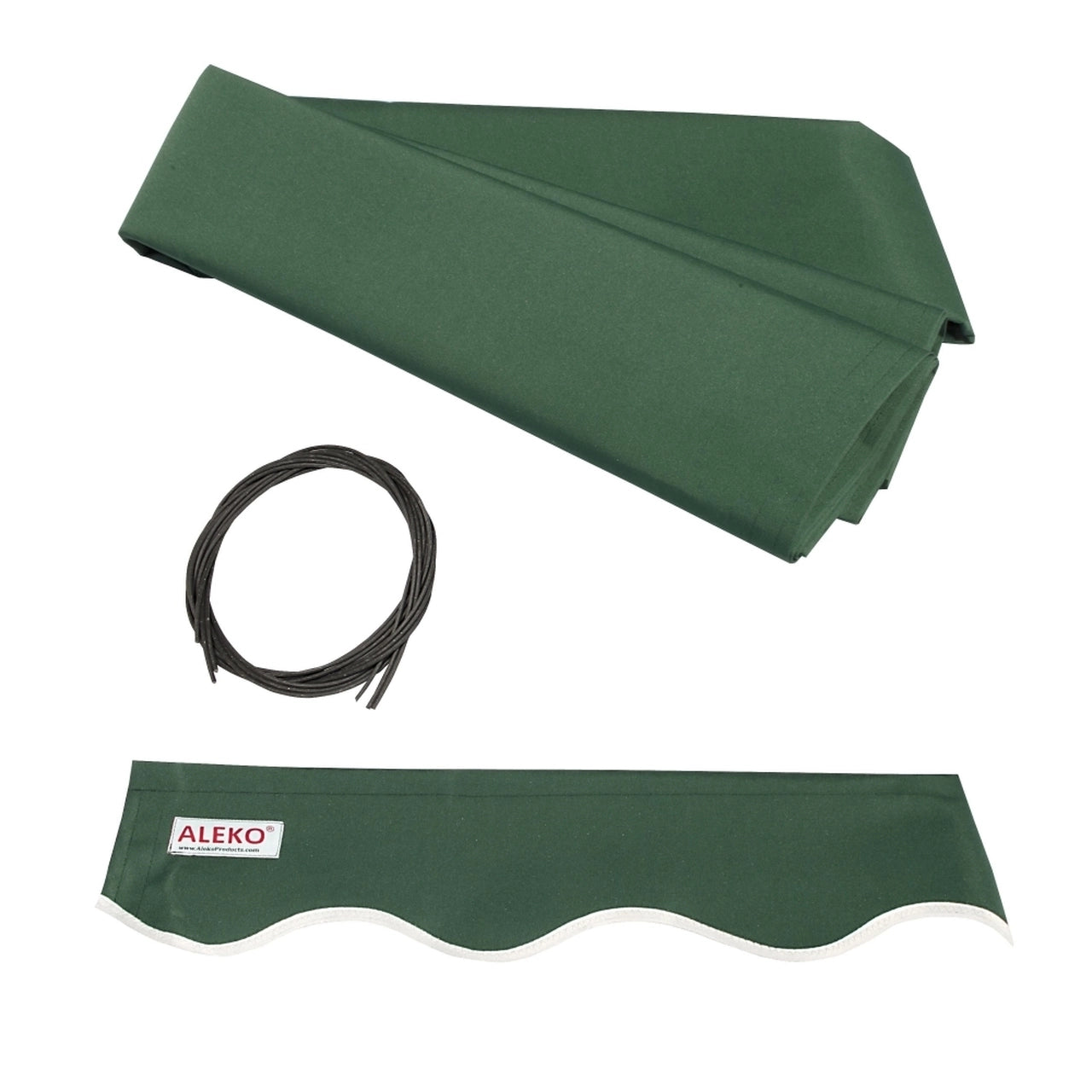 ALEKO 16x10 Feet Half Cassette Motorized Retractable LED Patio Awning - Green Luxury Outdoor Shade for Deck, Garden & Backyard
