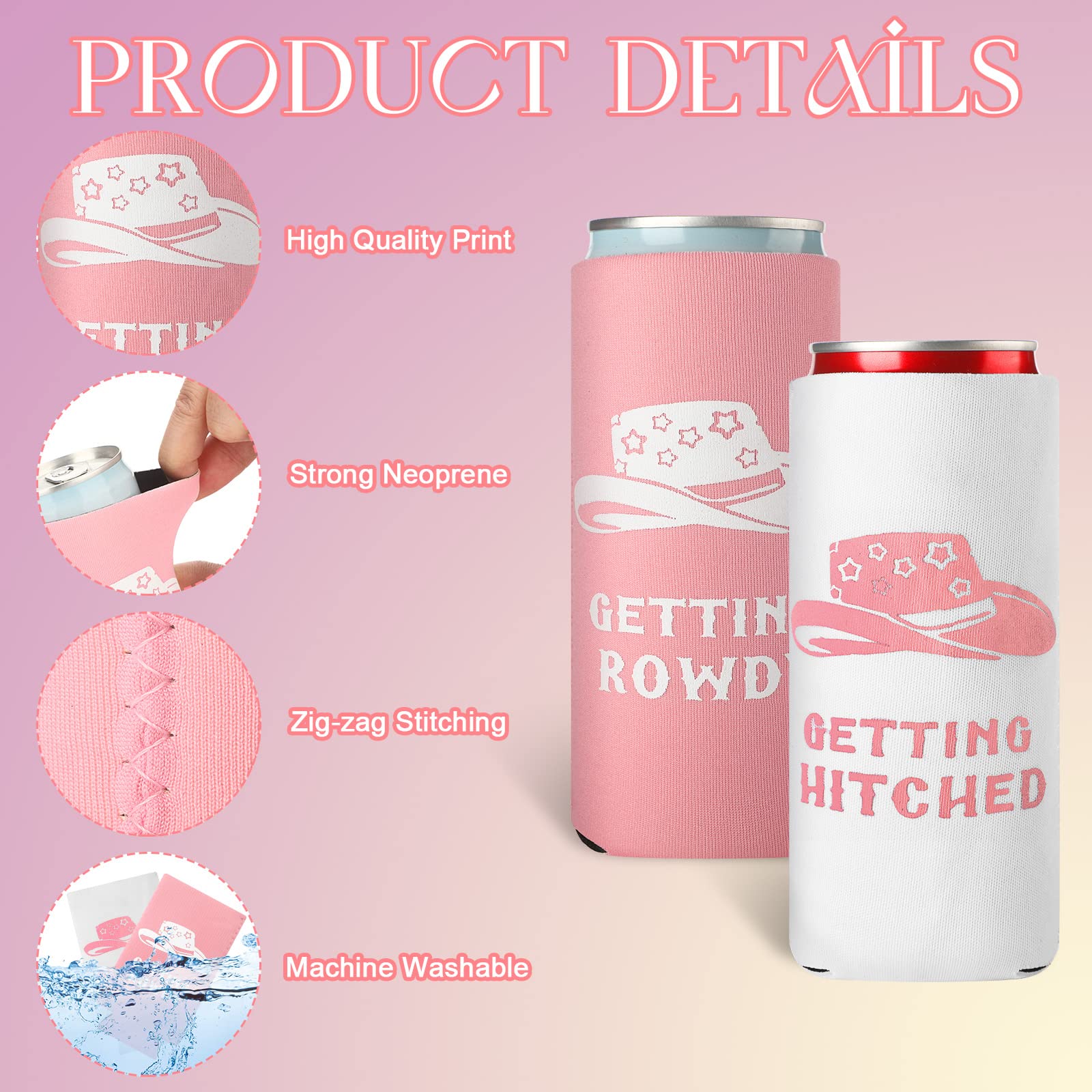 11-Piece Bachelorette Party Can Coolers Set - Insulated Neoprene Drink Sleeves for Beer & Soda Cans - 