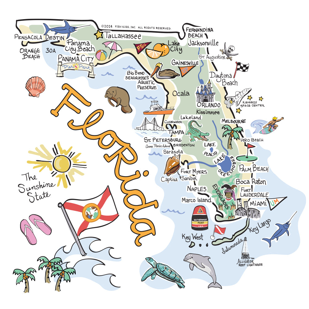 24oz Florida Party Cups - Bulk Disposable Plastic Cups for Beer, Cocktails & Drinks - Perfect for Parties, BBQs, Tailgating & Outdoor Events