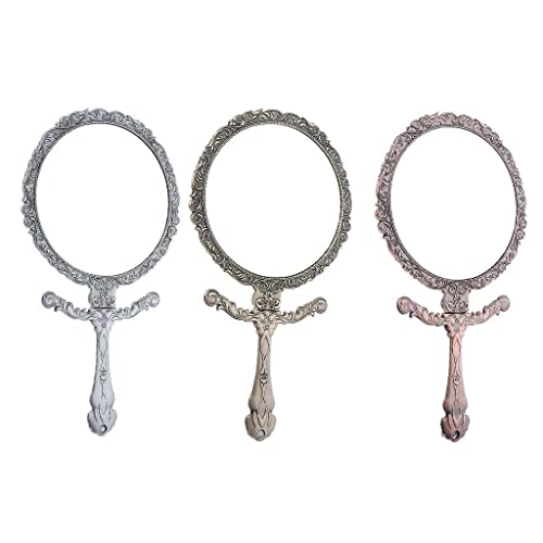 Antique Silver Adjustable Foldable Vanity Mirror - Retro Bathroom Makeup Mirror for Dressing Table, Travel & Home Decor | Siah