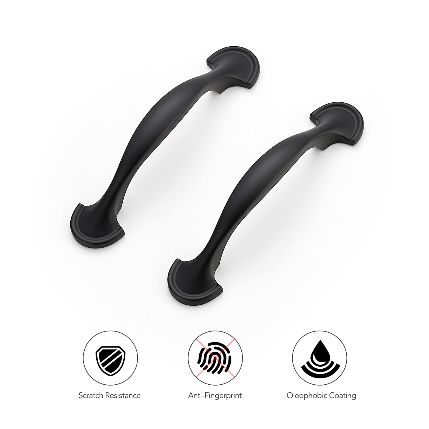 Ravinte 5-Pack Matte Black Cabinet Handles - 3