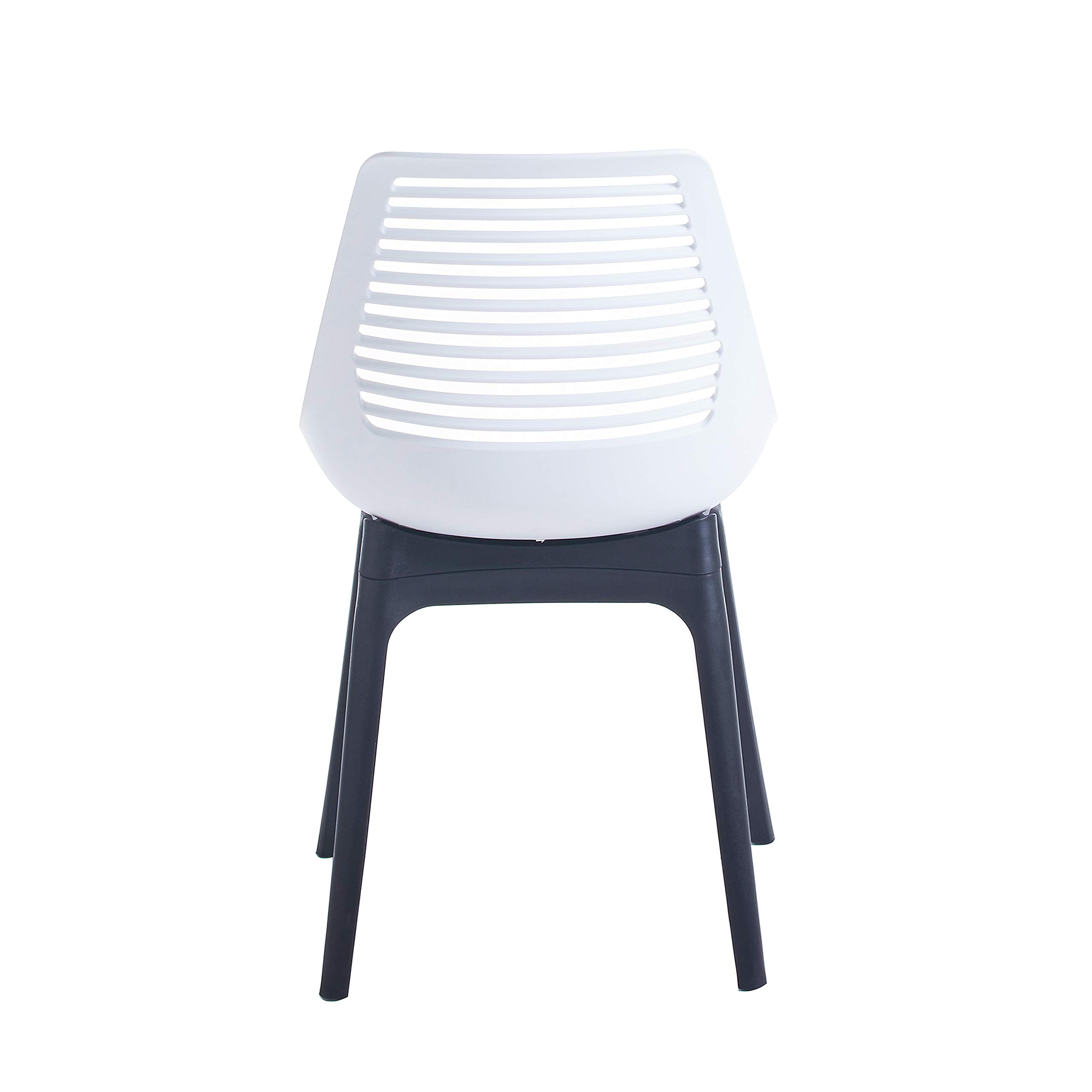 Porthos Home Moe Modern Dining Chairs Set of 2 - Waterproof & Stain Resistant Plastic Shell with Decorative Grooves for Airflow - Perfect for Kitchen, Dining Room, or Outdoor Patio Use