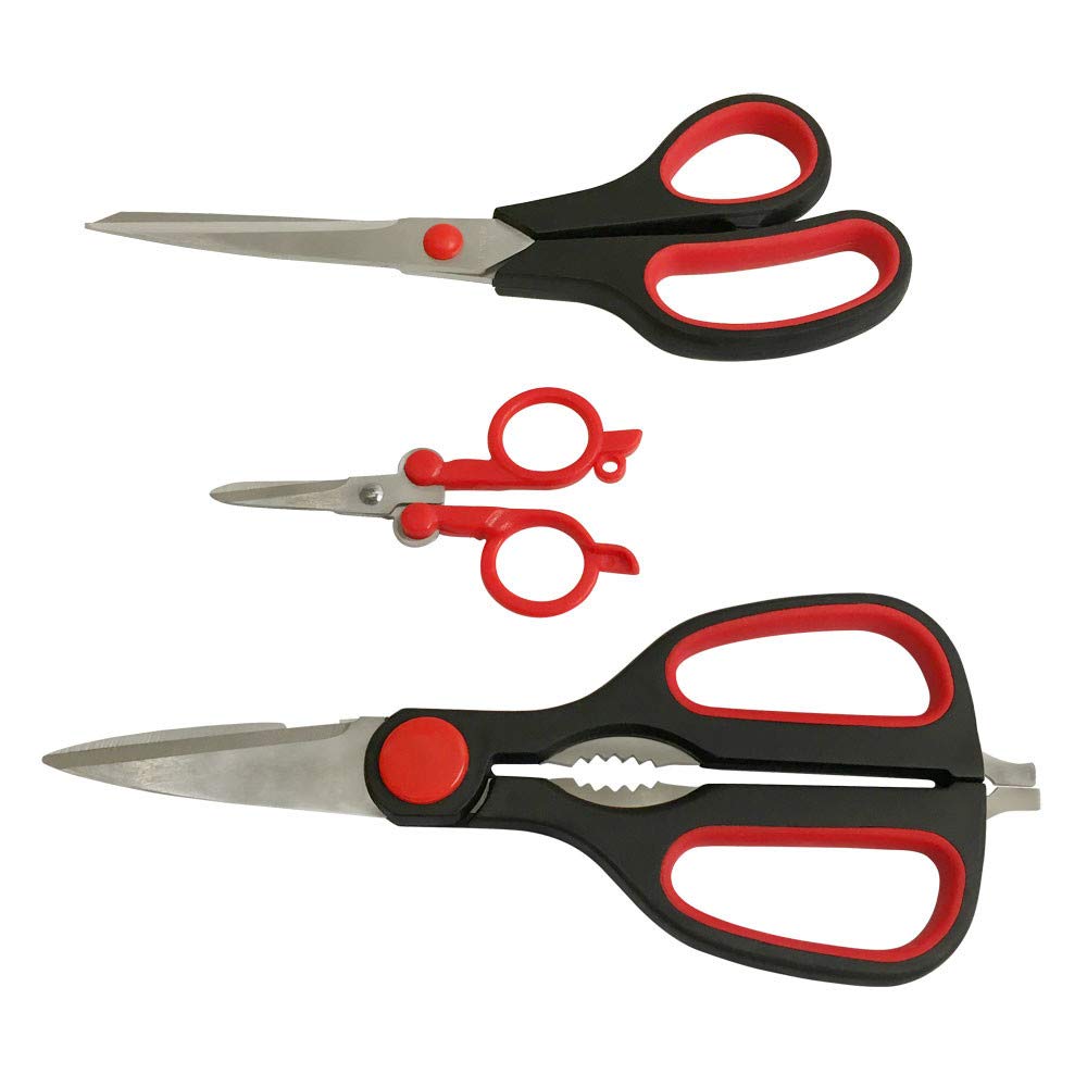 **Prolinemax 3-Piece Assorted Scissors Set - Kitchen Scissors, Mini Foldable Scissors for Cutting Herbs, Paper, and Crafts - Perfect for Home, Office, and Travel**